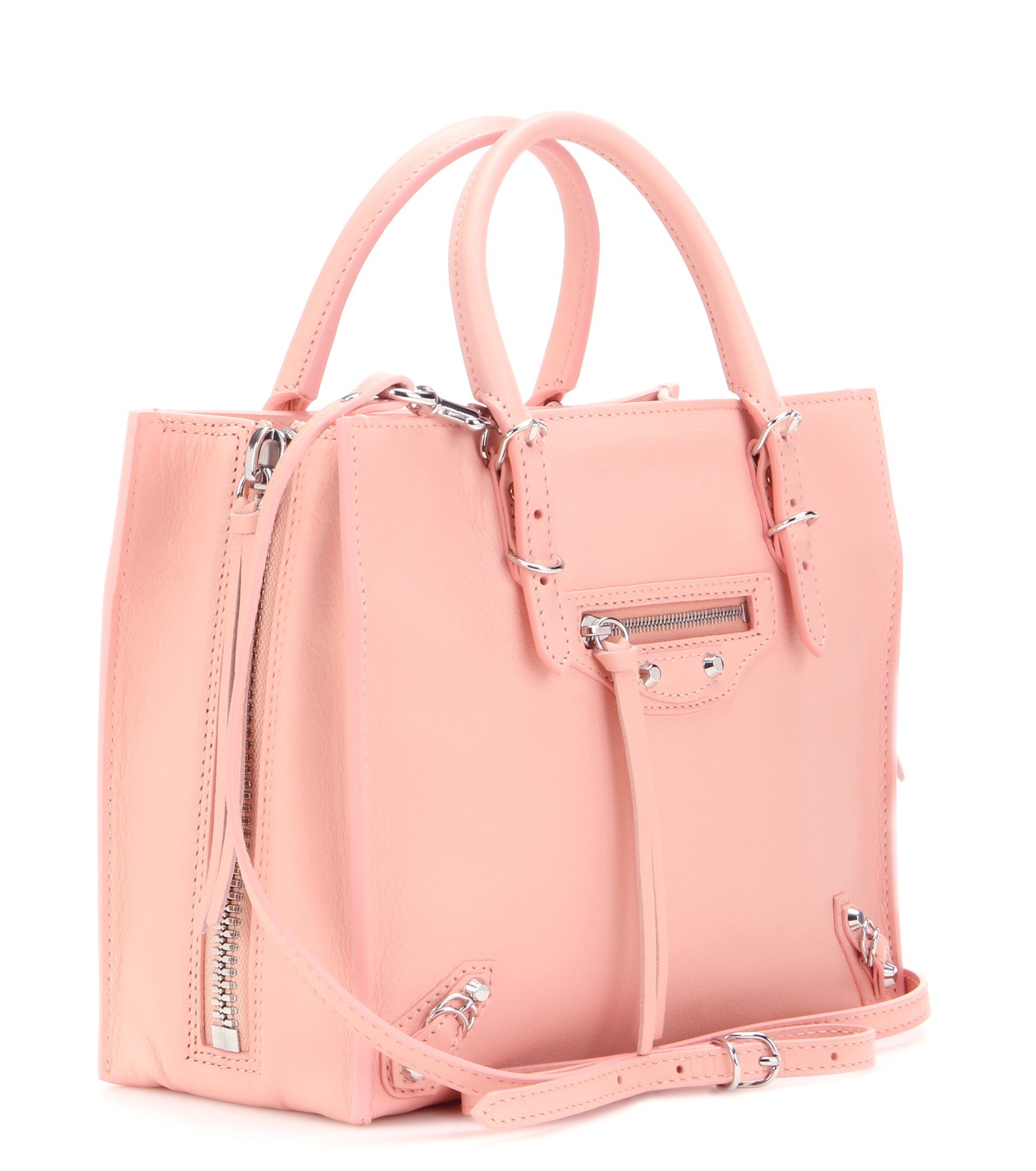 Lyst - Balenciaga Mini Papier A4 Leather Shoulder Bag in Pink