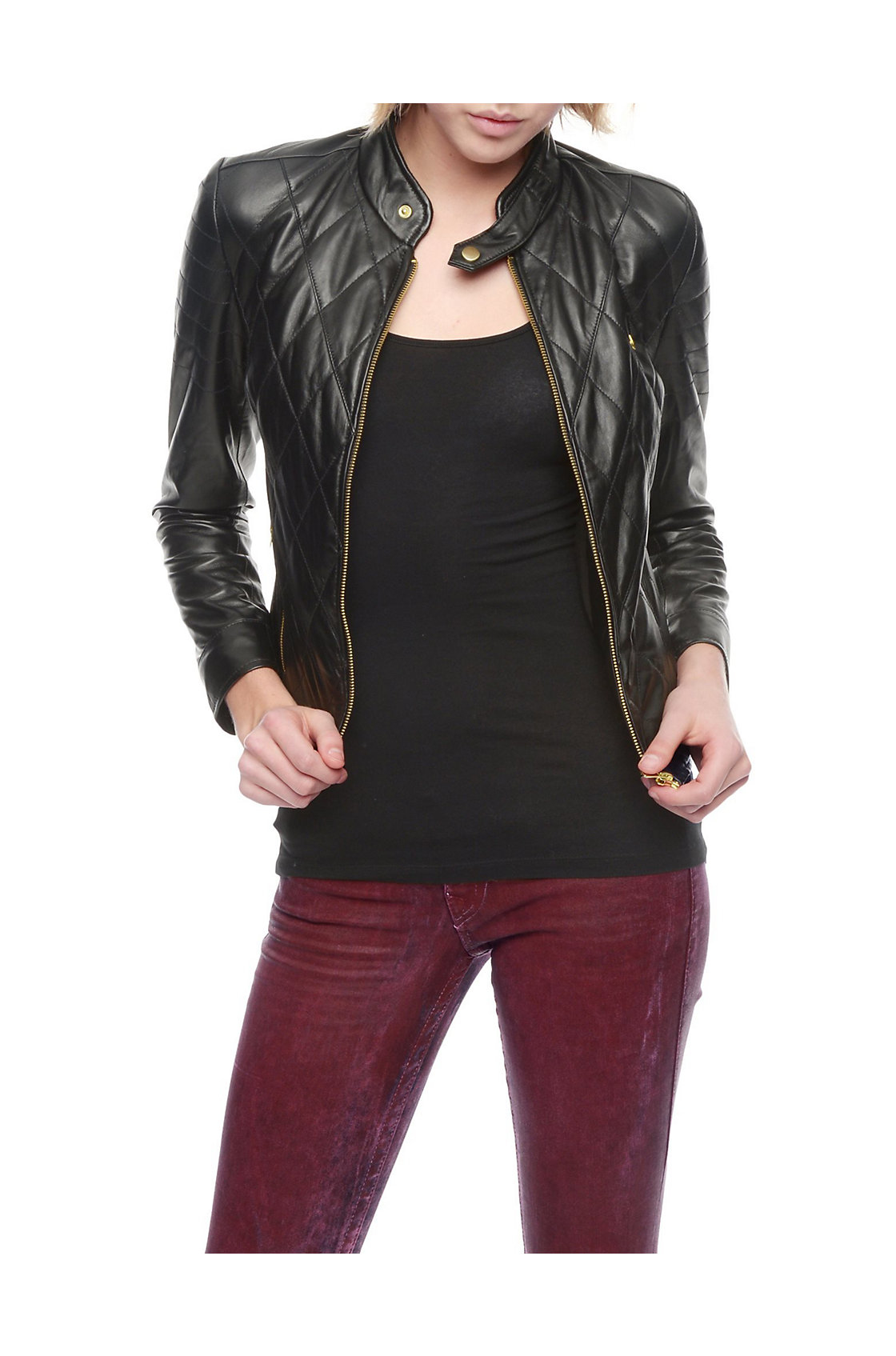 True Religion Leather Quilted Womens Jacket In Black For Men Lyst Gallery