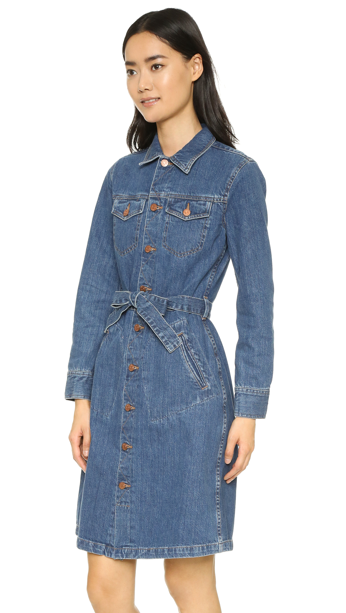 Lyst Madewell  Denim Jacket Shirtdress in Blue