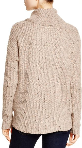 Soft Joie Lynfall Tweed Knit Turtleneck Sweater In Beige Dark Heather