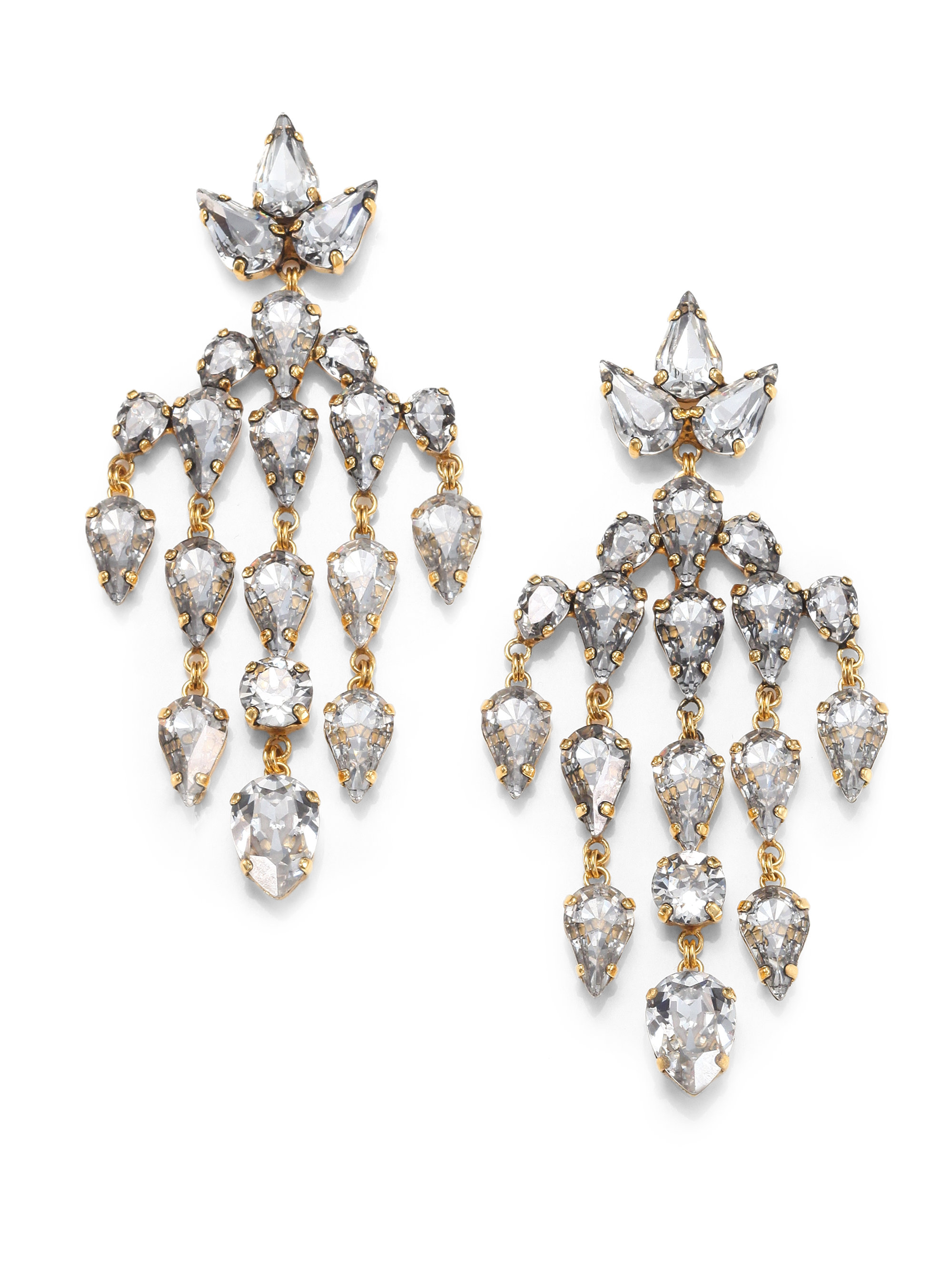 Erickson Beamon Swarovski Crystal Velocity Chandelier Earrings in Gold ...