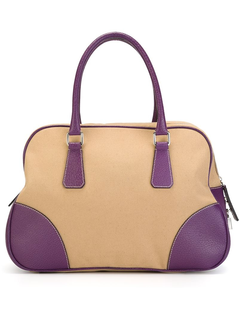 Prada Tote Bag in Purple (NUDE \u0026amp; NEUTRALS) | Lyst  