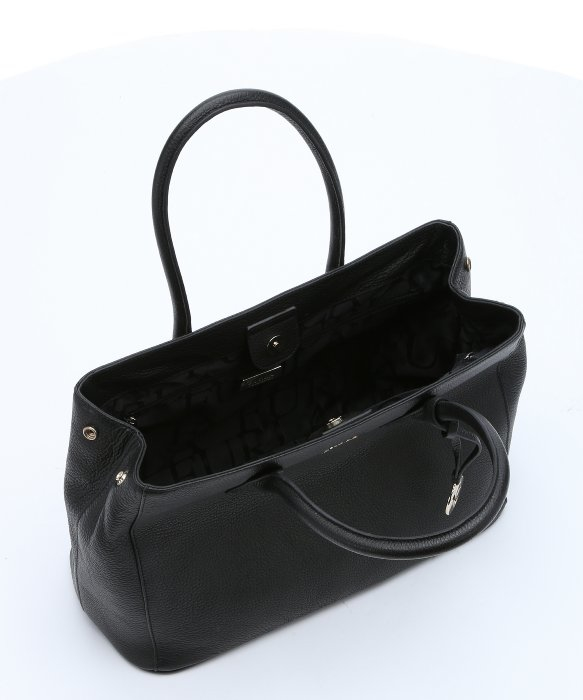 furla black leather handbag