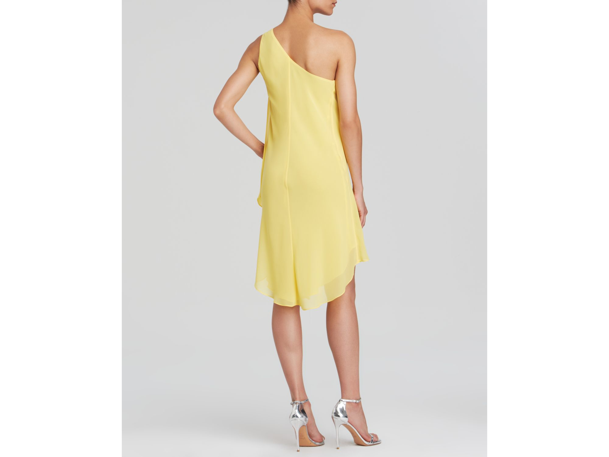 One Shoulder Embellished Chiffon Dress