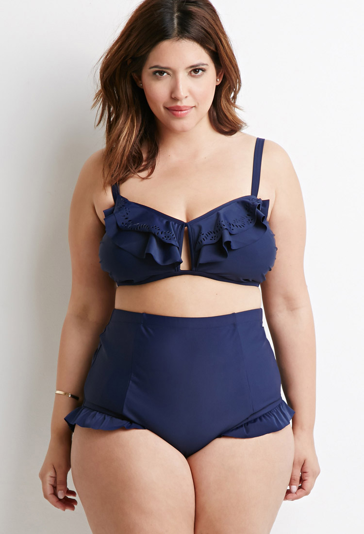 wash macy's face High  Blue Lyst Bikini Forever in waisted  21 Bottom Ruffle