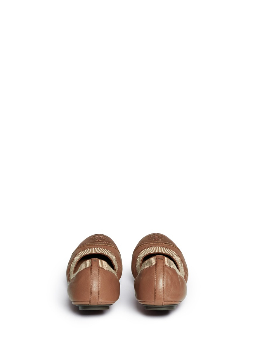 tory burch brown leather flats