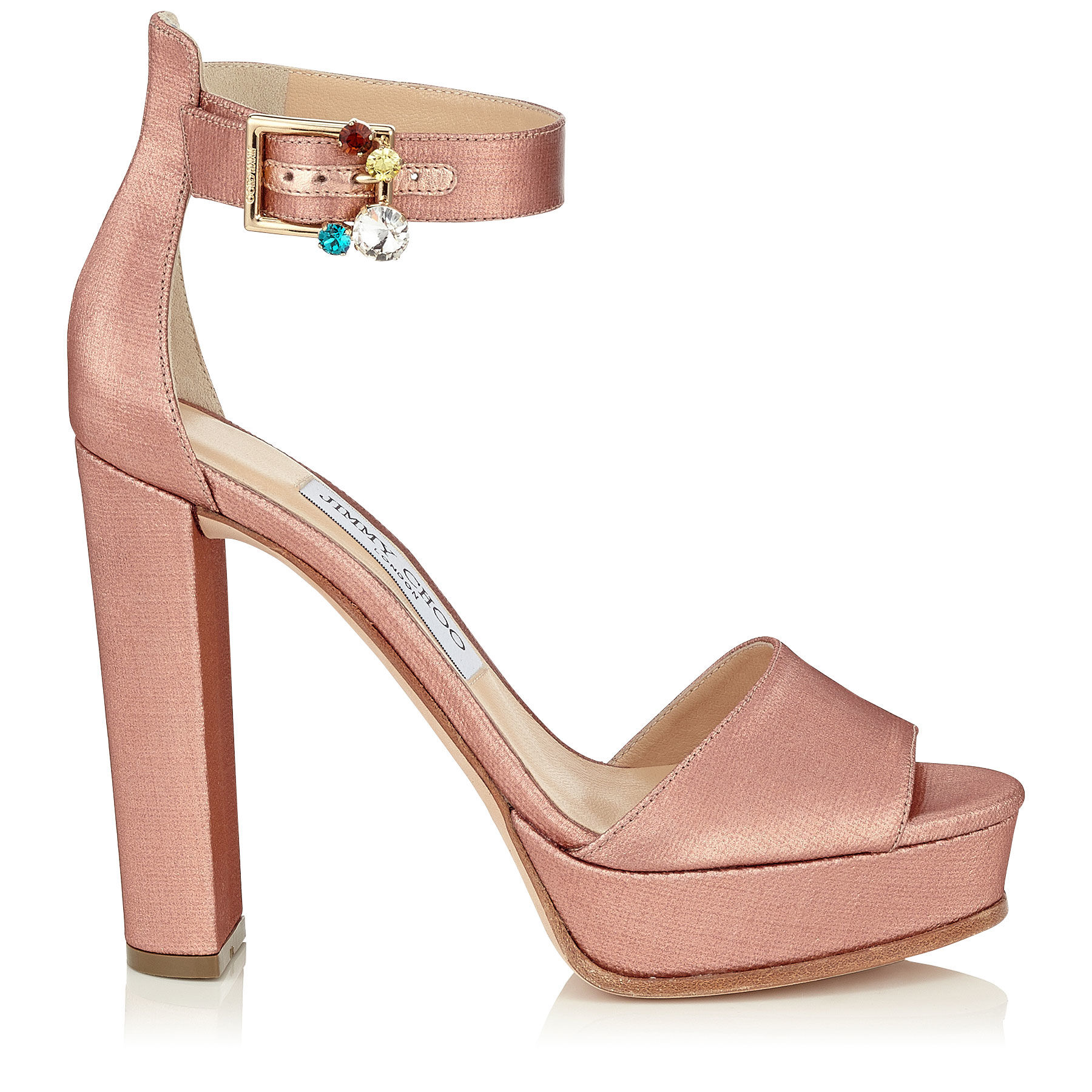 Jimmy choo Harrie 120 Coral Pink Wetlook Canvas Platform Sandals in ...