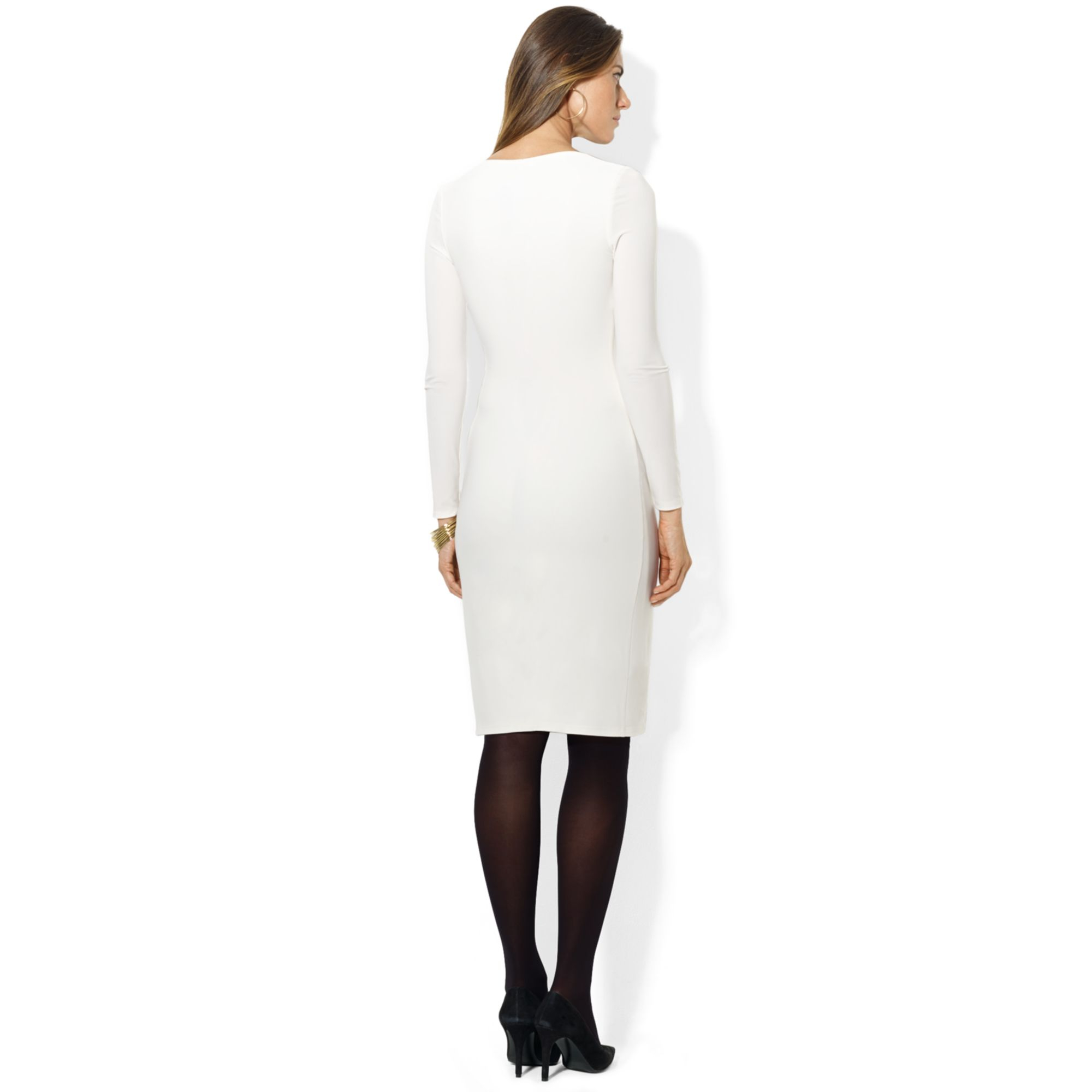 long sleeve jersey evening gown