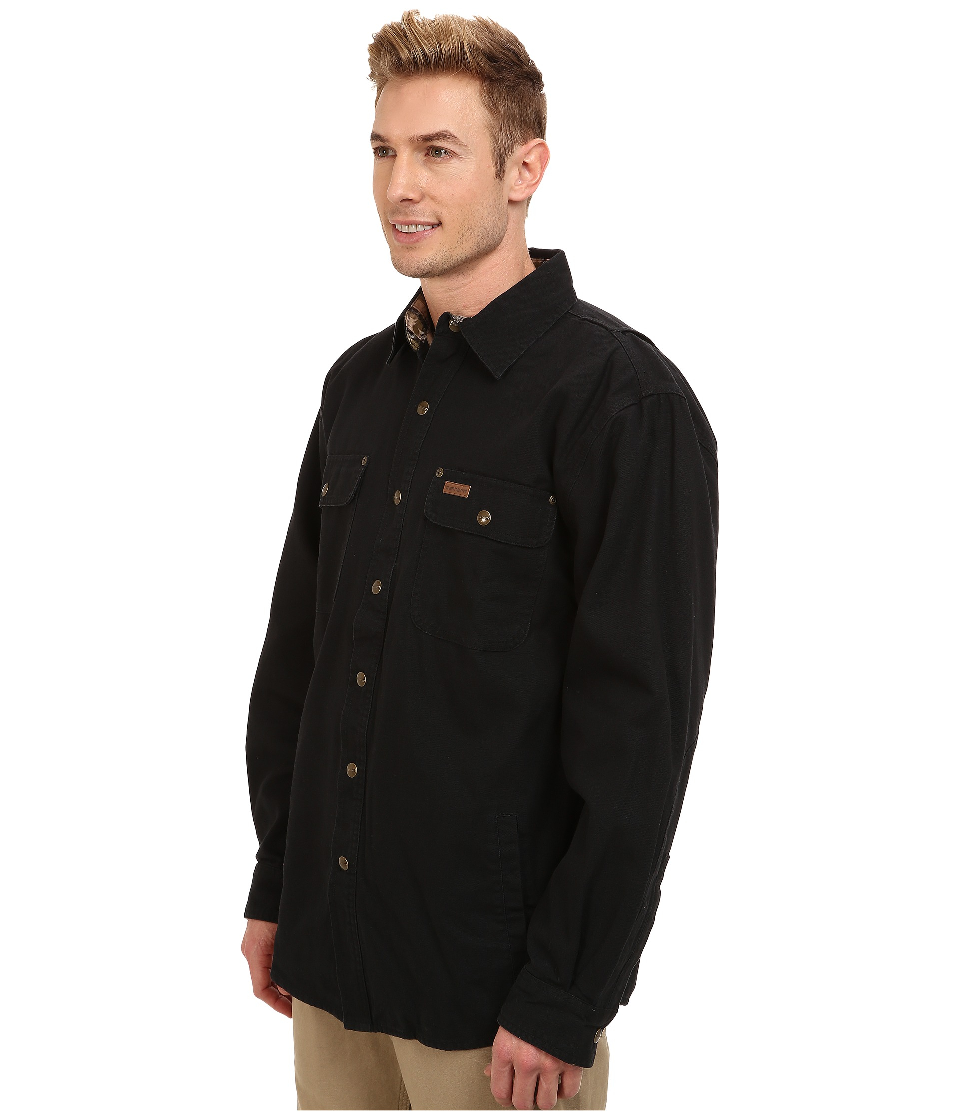 men's reinforced slim fit riding shirt jacket