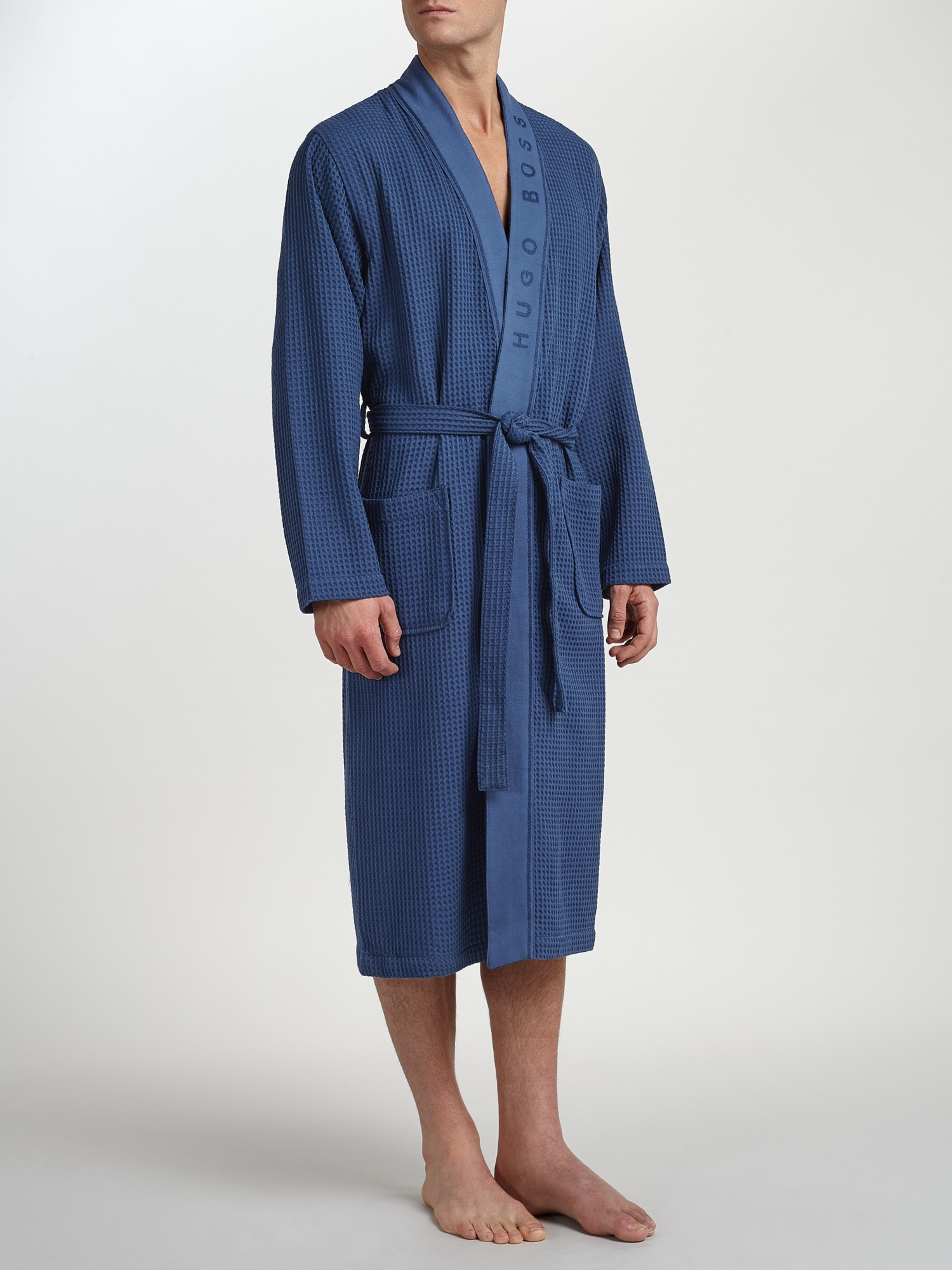 BOSS Boss Kimono Waffle Robe in Blue for Men - Lyst