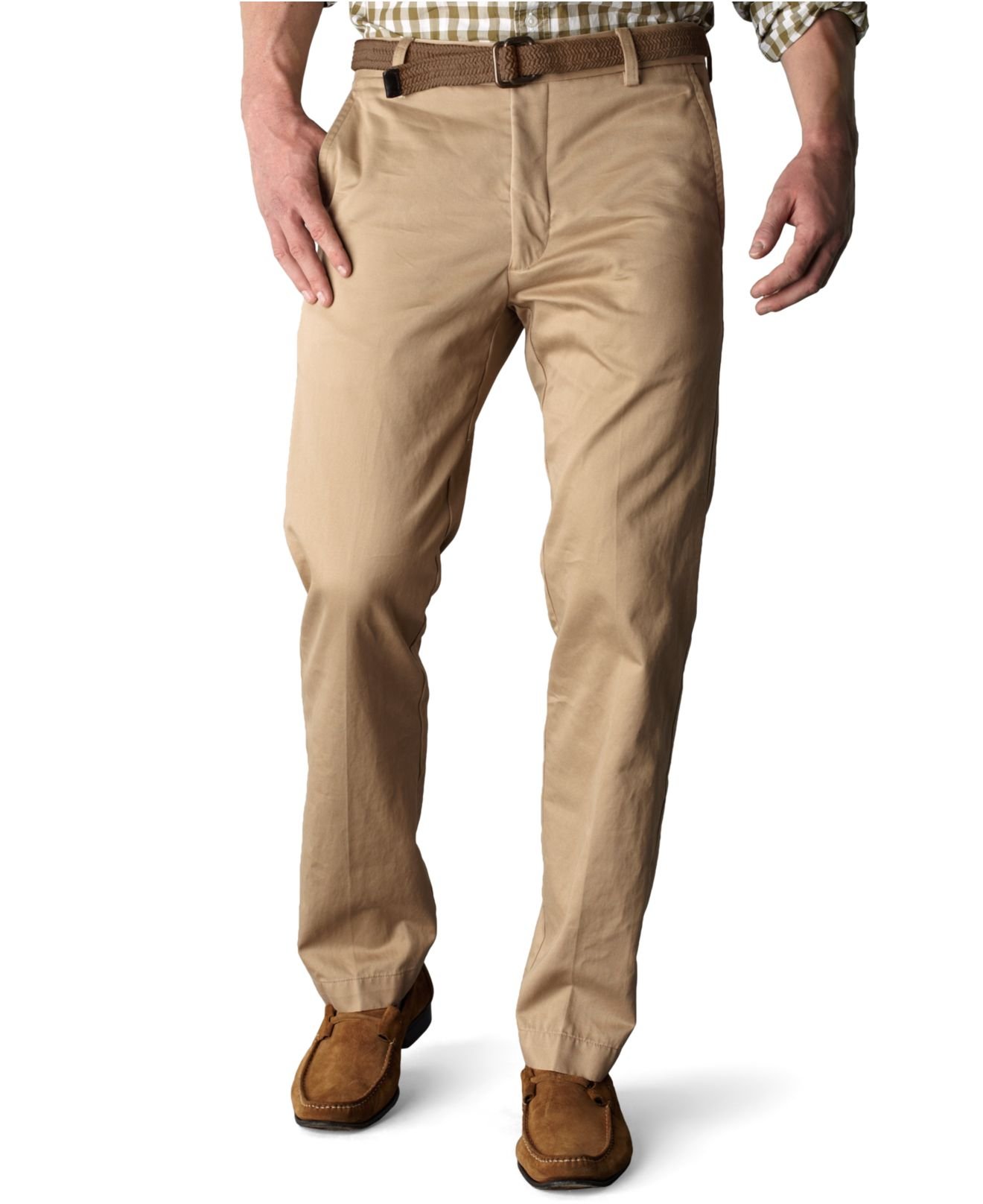 Dockers Signature Khaki Slim Fit Flat Front Pants in Natural for Men ...