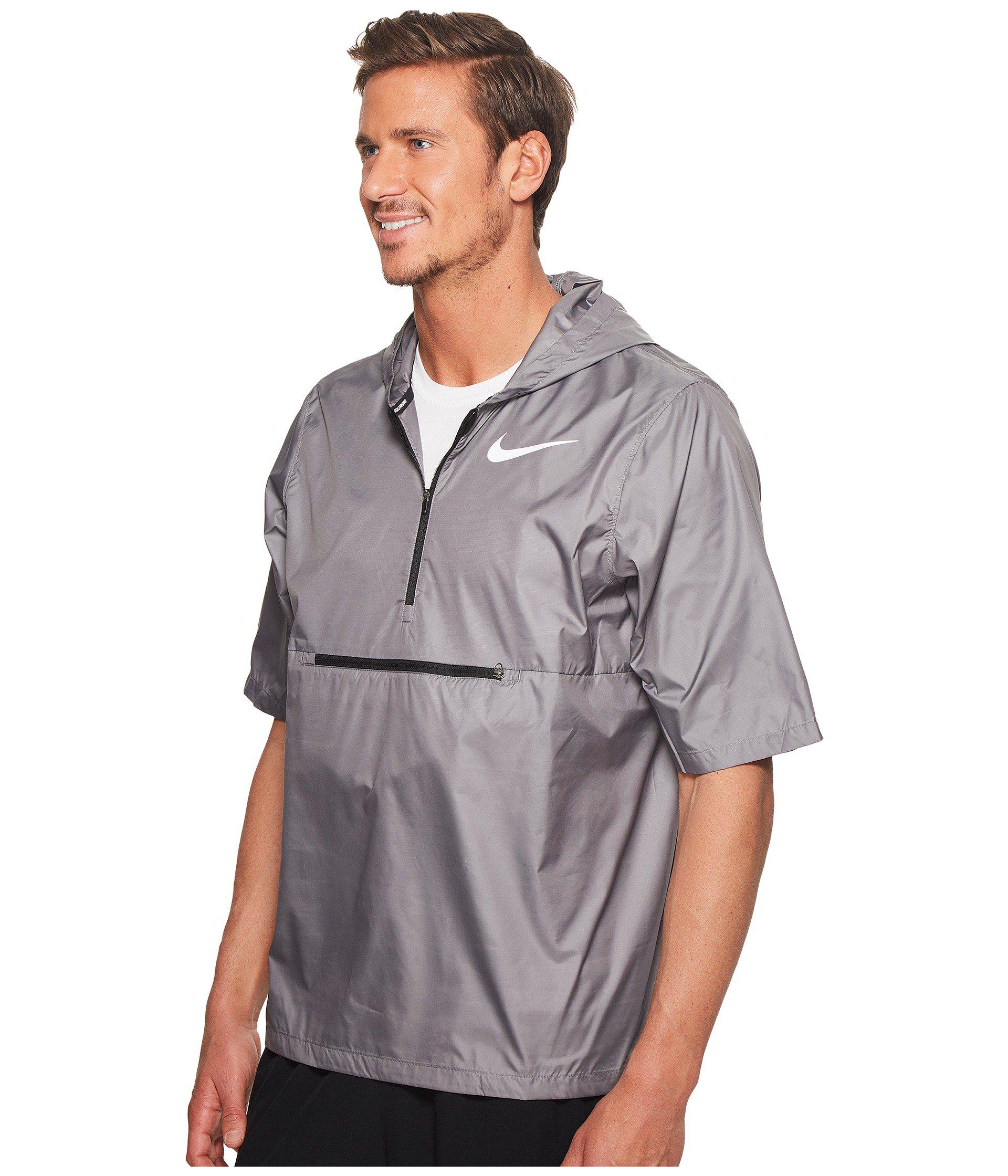 Download Lyst - Nike Shield Short Sleeve Running Jacket in Gray for Men