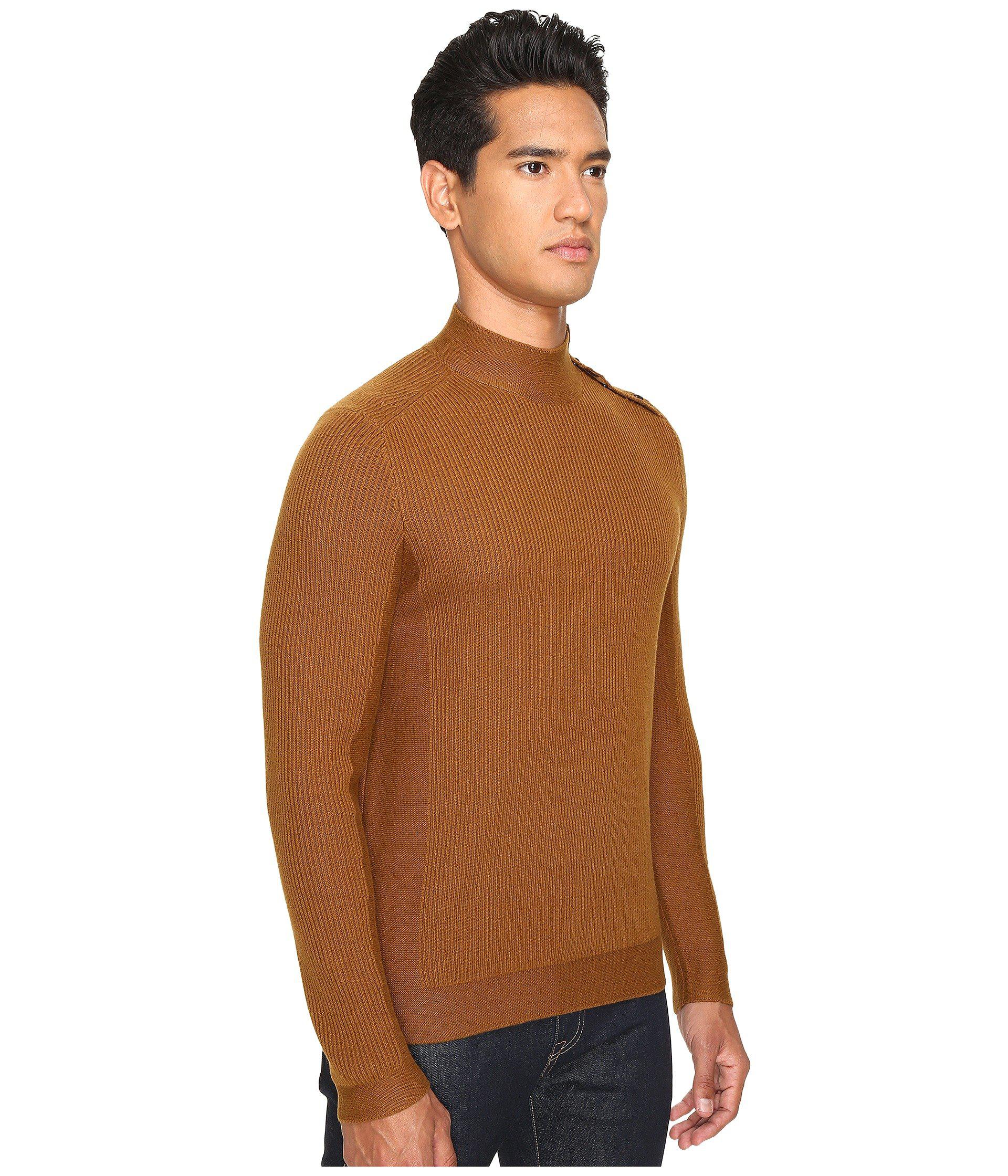 Download Lyst - The Kooples Cotton And Nylon Mock Turtleneck in Brown for Men
