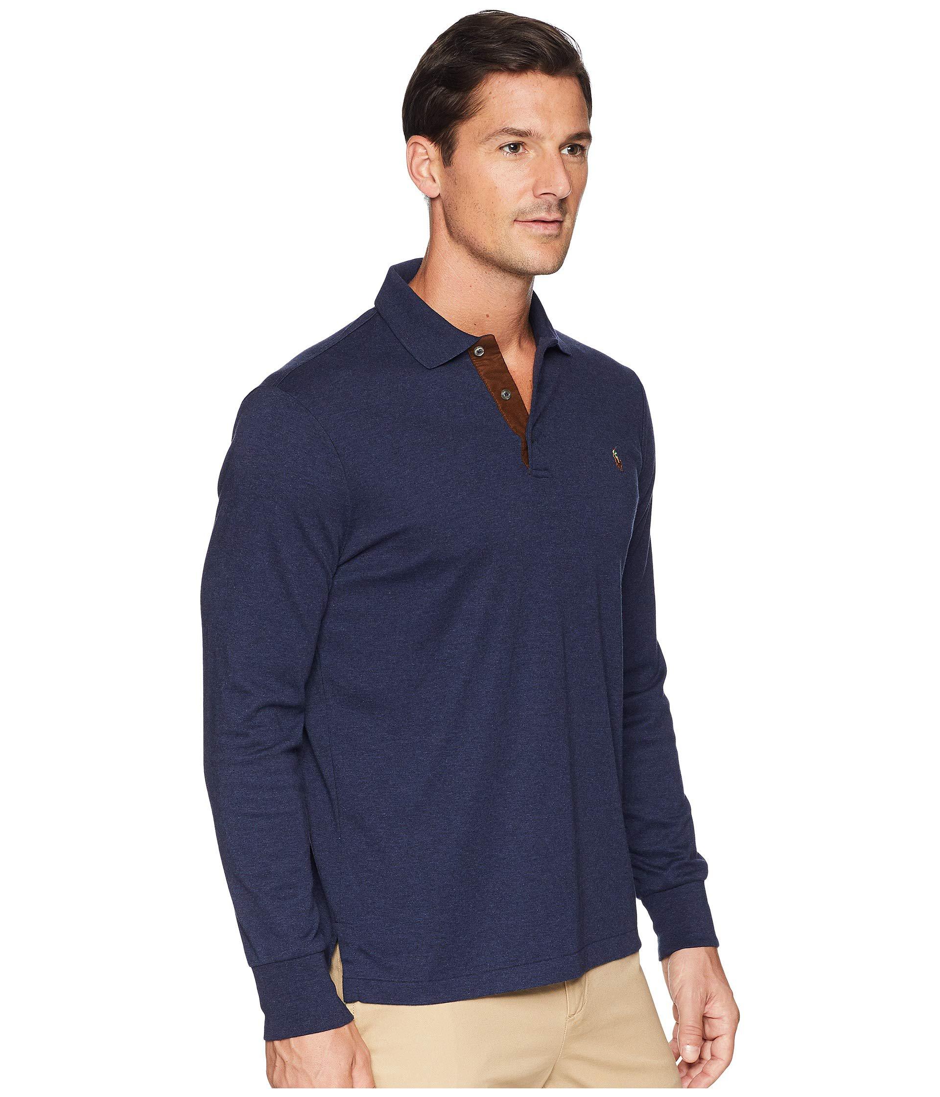 Lyst - Polo Ralph Lauren Classic Fit Long Sleeve Polo in Blue for Men