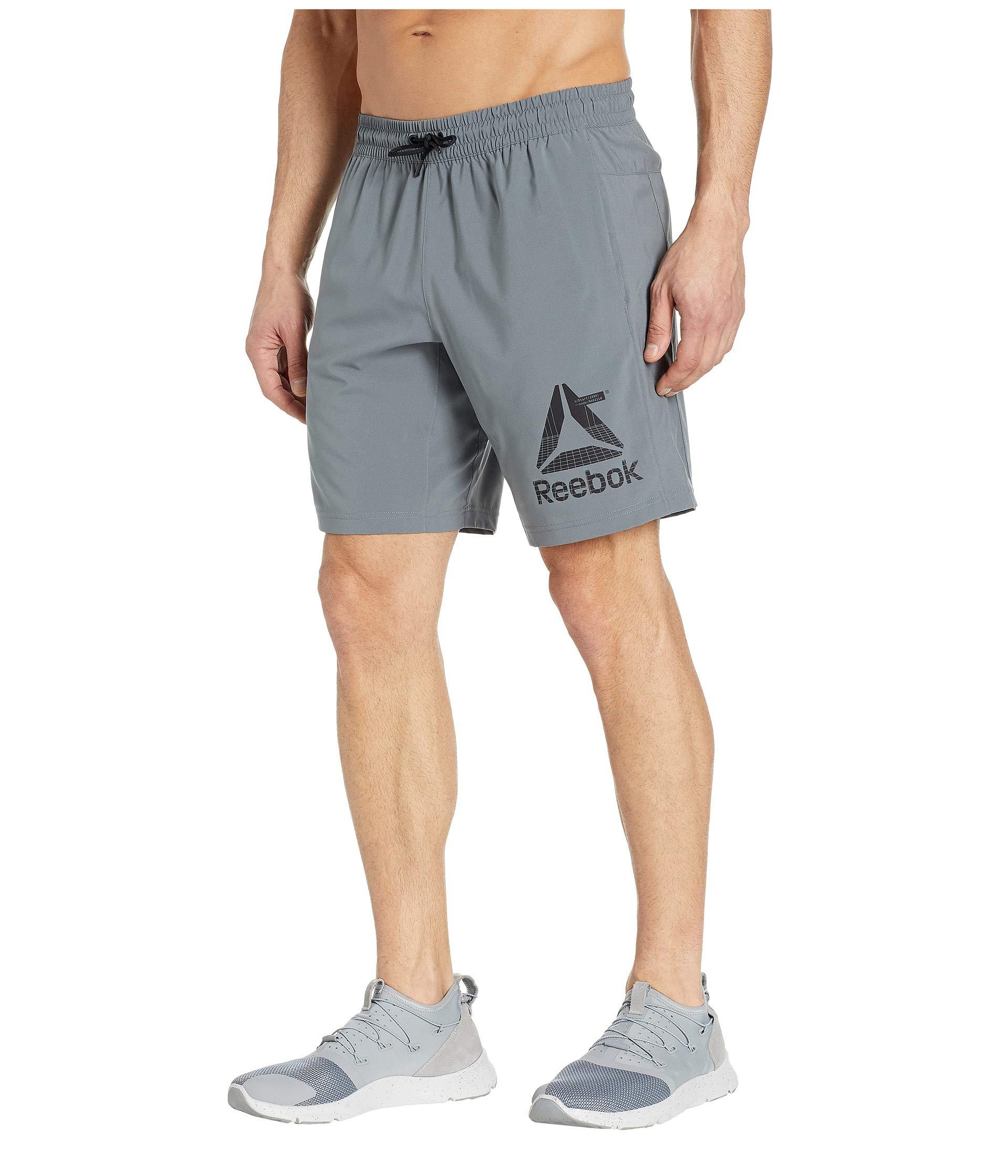 Reebok Workout Ready Woven Graphic Shorts in Gray for Men - Lyst