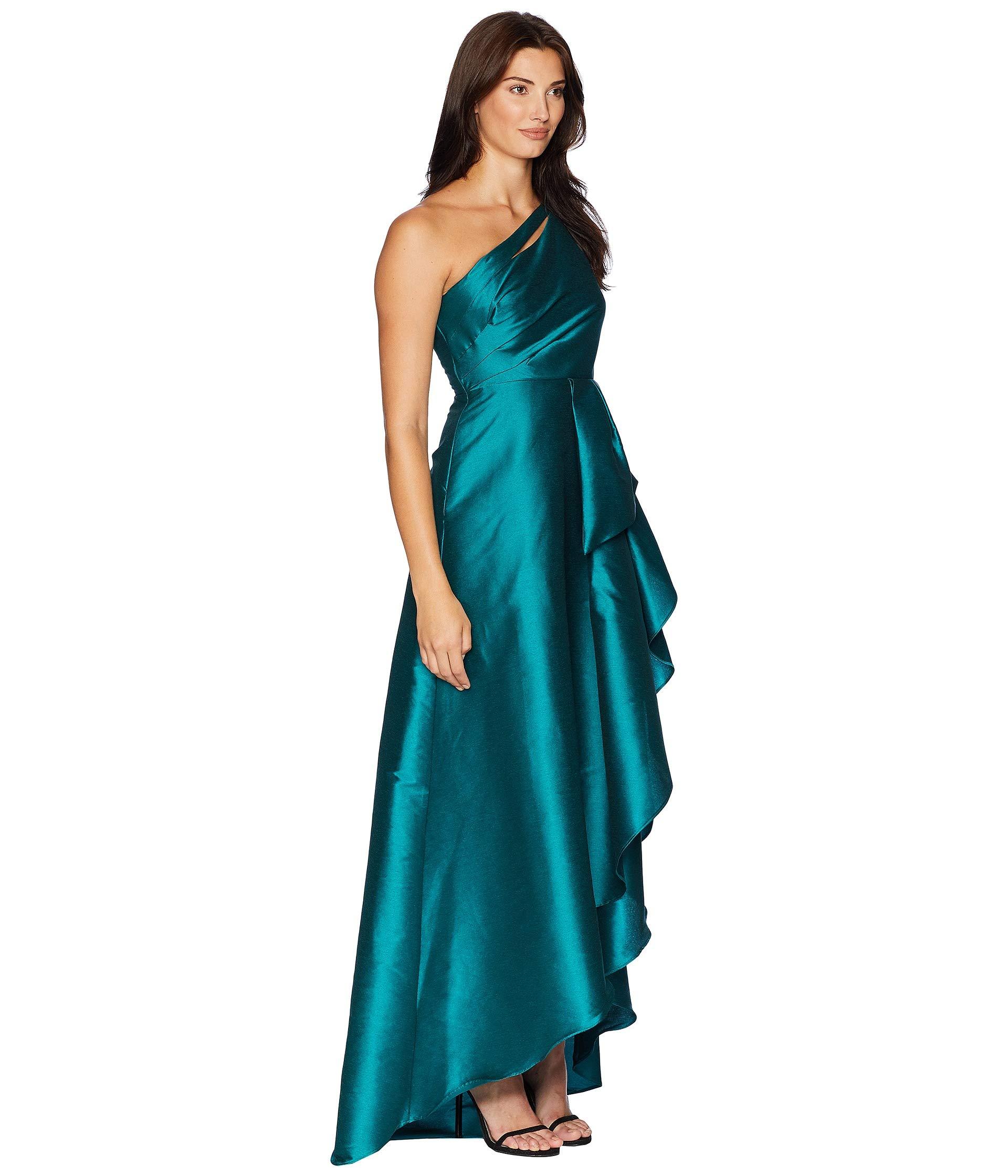 adrianna papell cascading ruffle gown