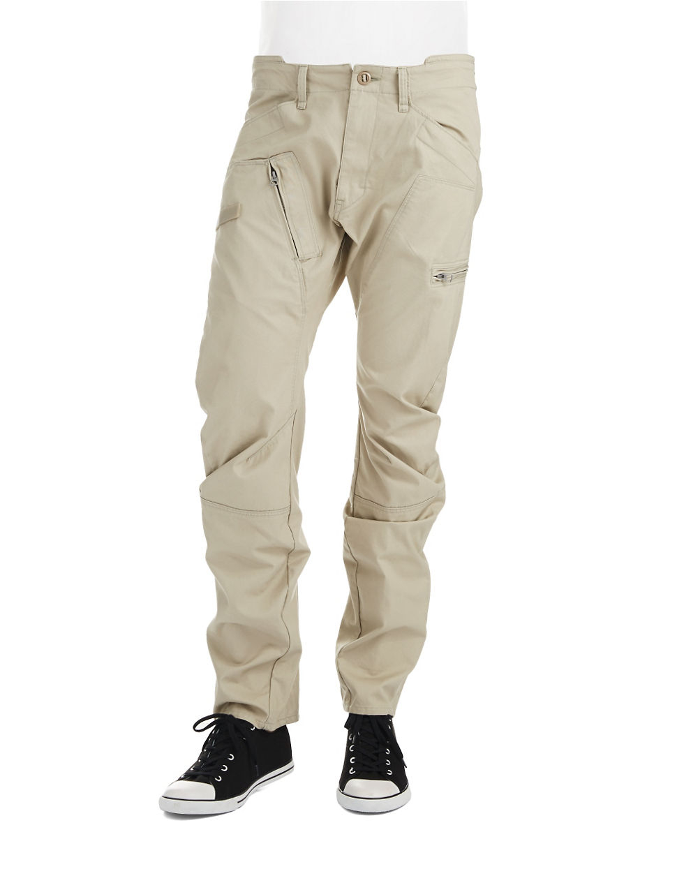 khaki tapered cargo pants