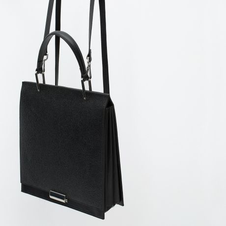 Zara Embossed City Bag Embossed City Bag in Black | Lyst