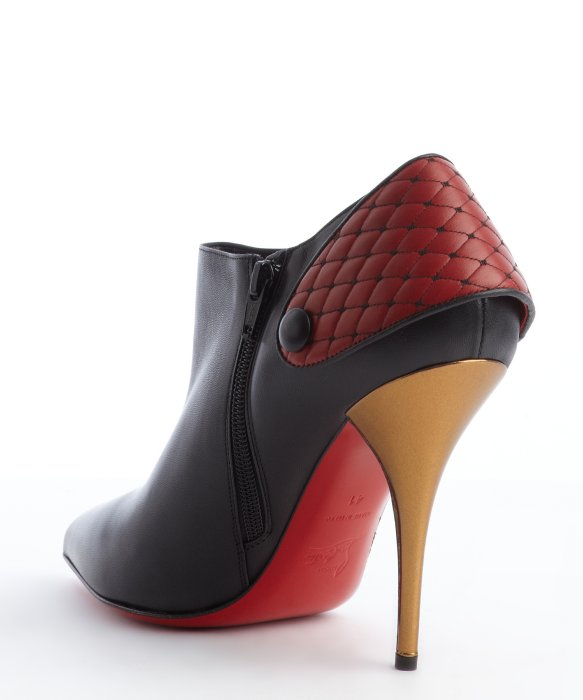 christian louboutin louis vuitton - Christian louboutin Leather Pointed Toe Heel Strap Booties in Red ...