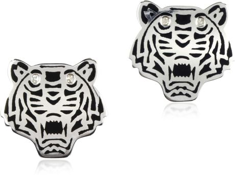 kenzo mini tiger earrings