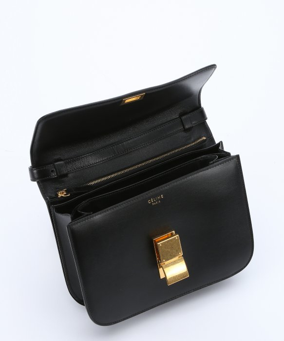 Cline Black Leather Medium \u0026#39;Classic Box\u0026#39; Shoulder Bag in Black | Lyst