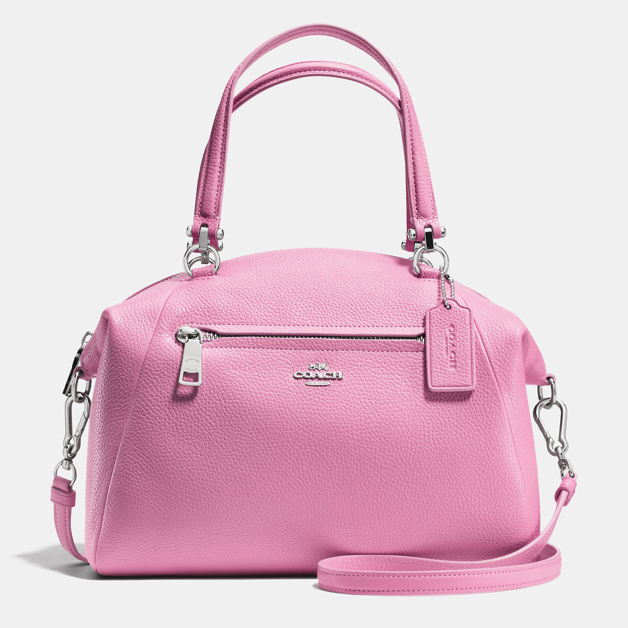 Coach Prairie Leather Satchel in Pink (SILVER/MARSHMALLOW 2) | Lyst