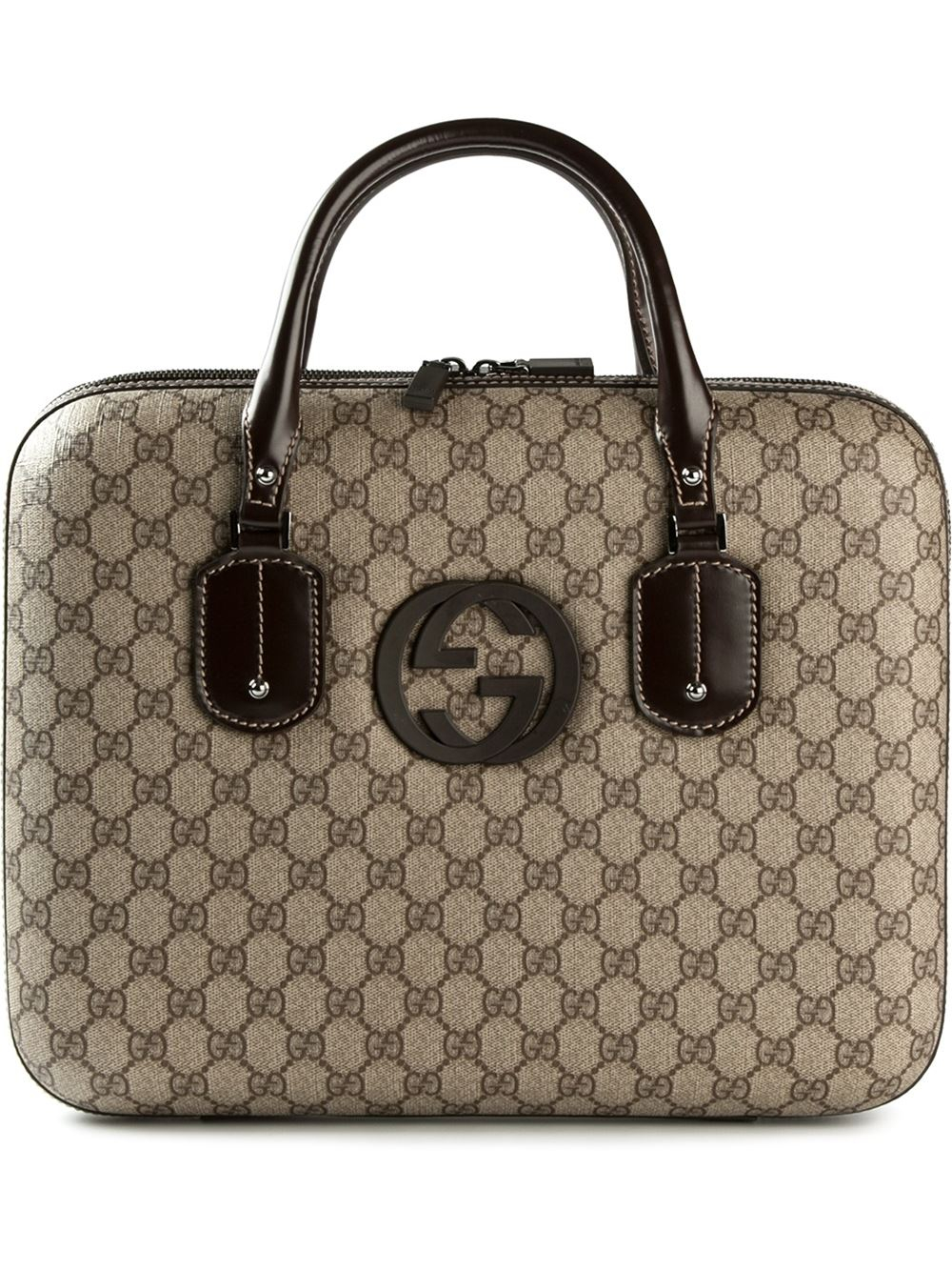 Lyst - Gucci Signature Monogram Laptop Bag in Natural
