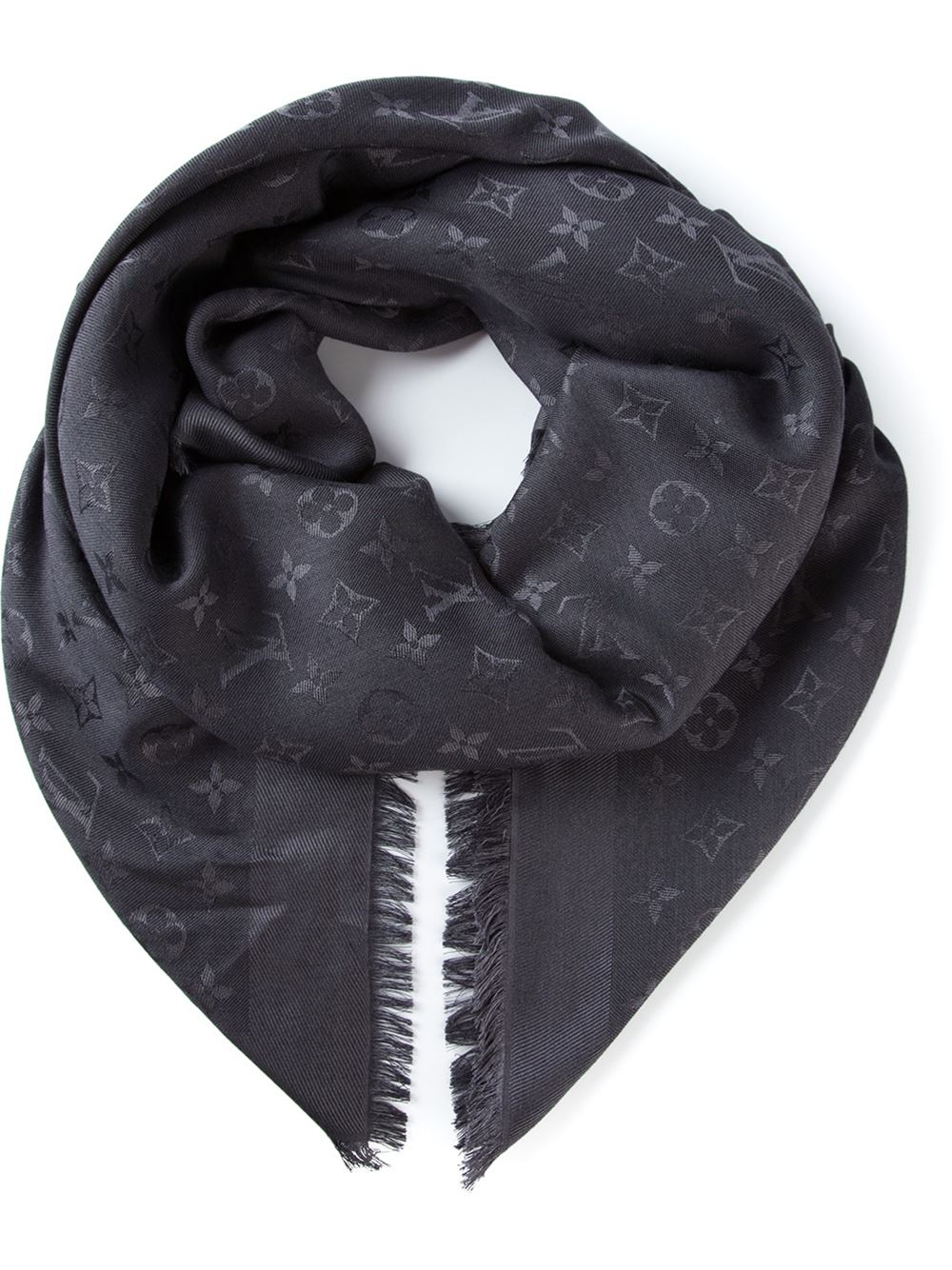 Lyst - Louis Vuitton Signature Logo Scarf in Gray