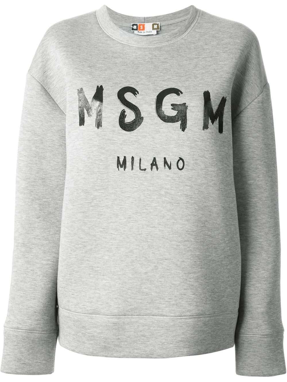 Lyst - Msgm Logo Print Sweatshirt in Gray