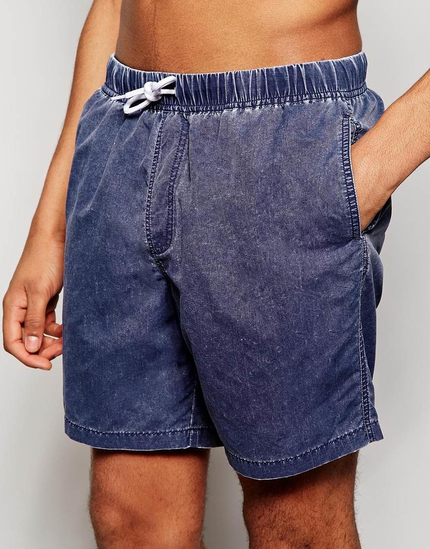 acid wash jersey shorts