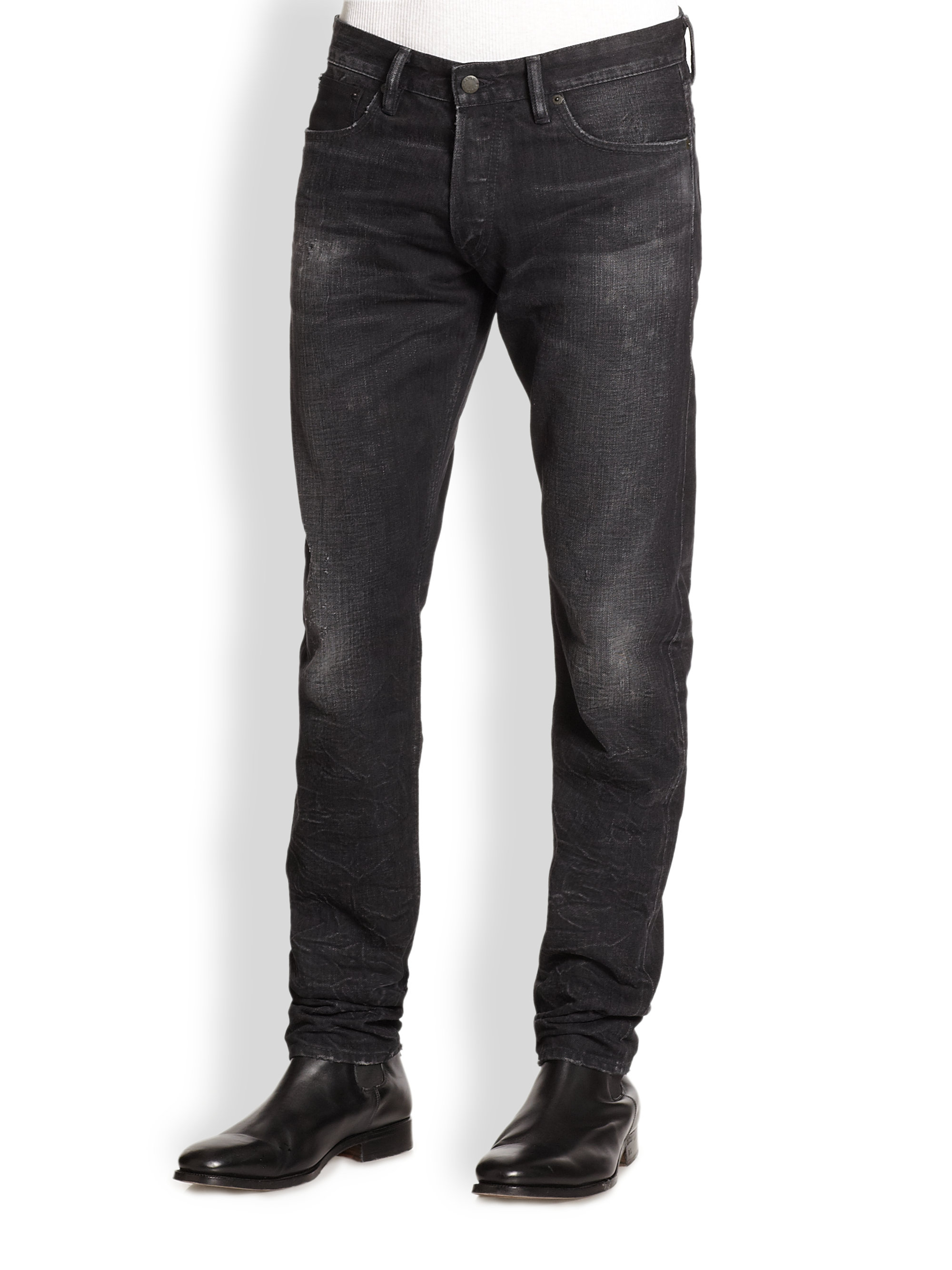 black rugged jeans