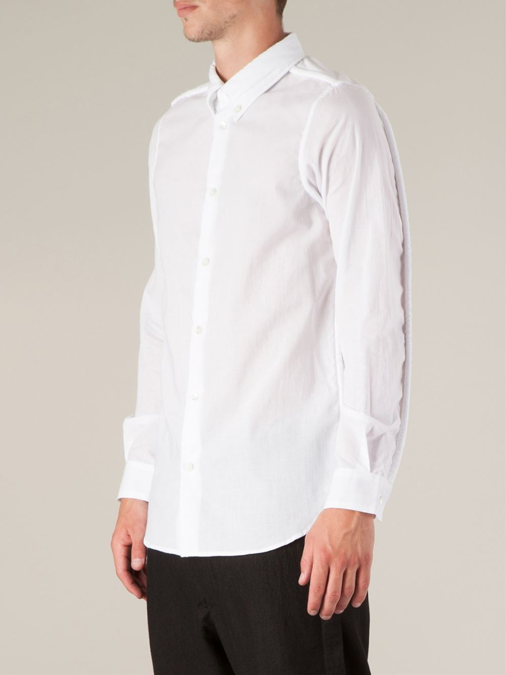 Ann demeulemeester Button-down Collar Shirt in White for Men | Lyst