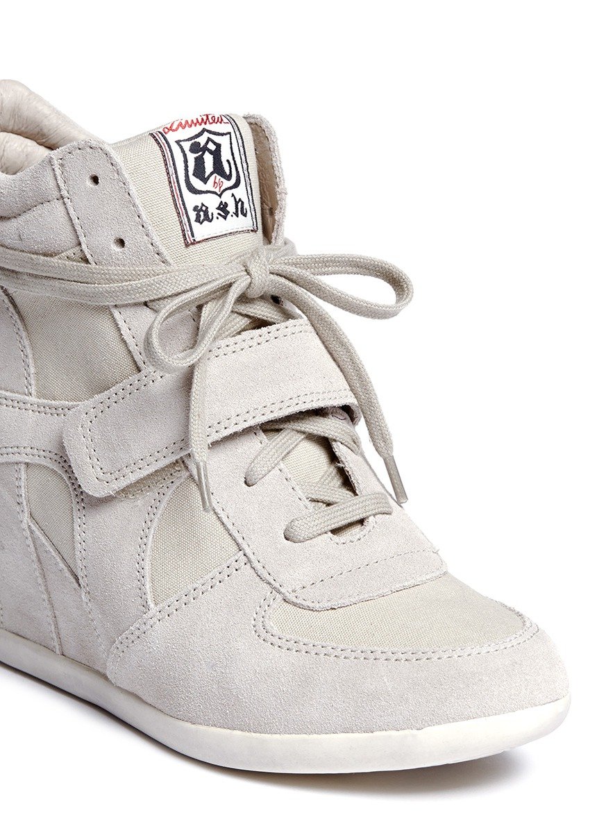 Lyst - Ash 'bowie' Suede Wedge Sneakers in Gray