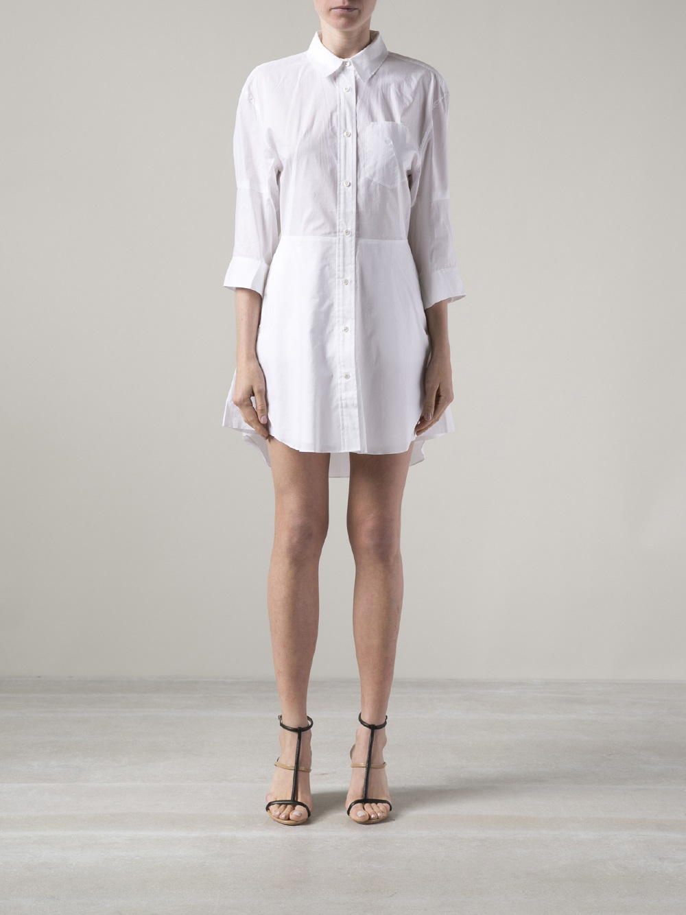 white short shirt dress