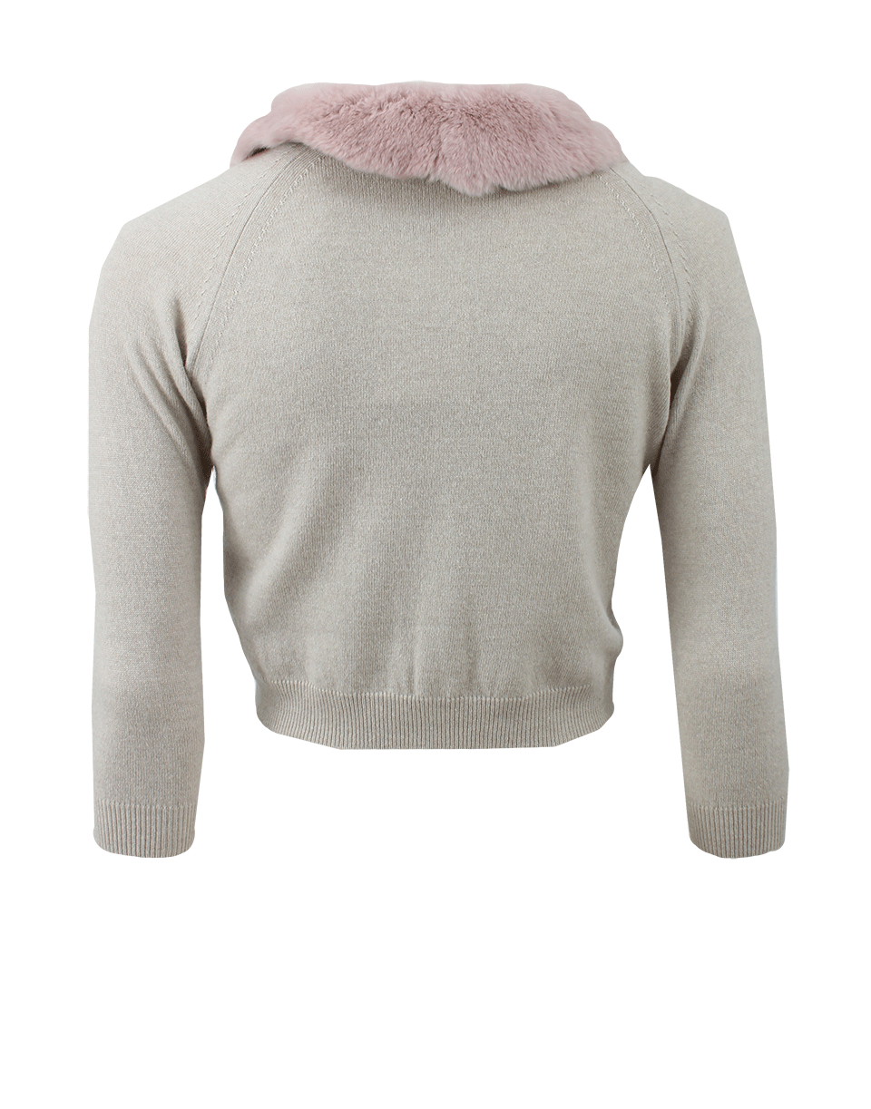 Blumarine Fur Collar Cardigan in White Lyst