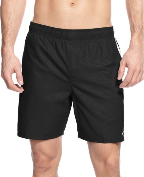 Nike Core Embossed 7 Volley Swim Shorts in Black for Men | Lyst