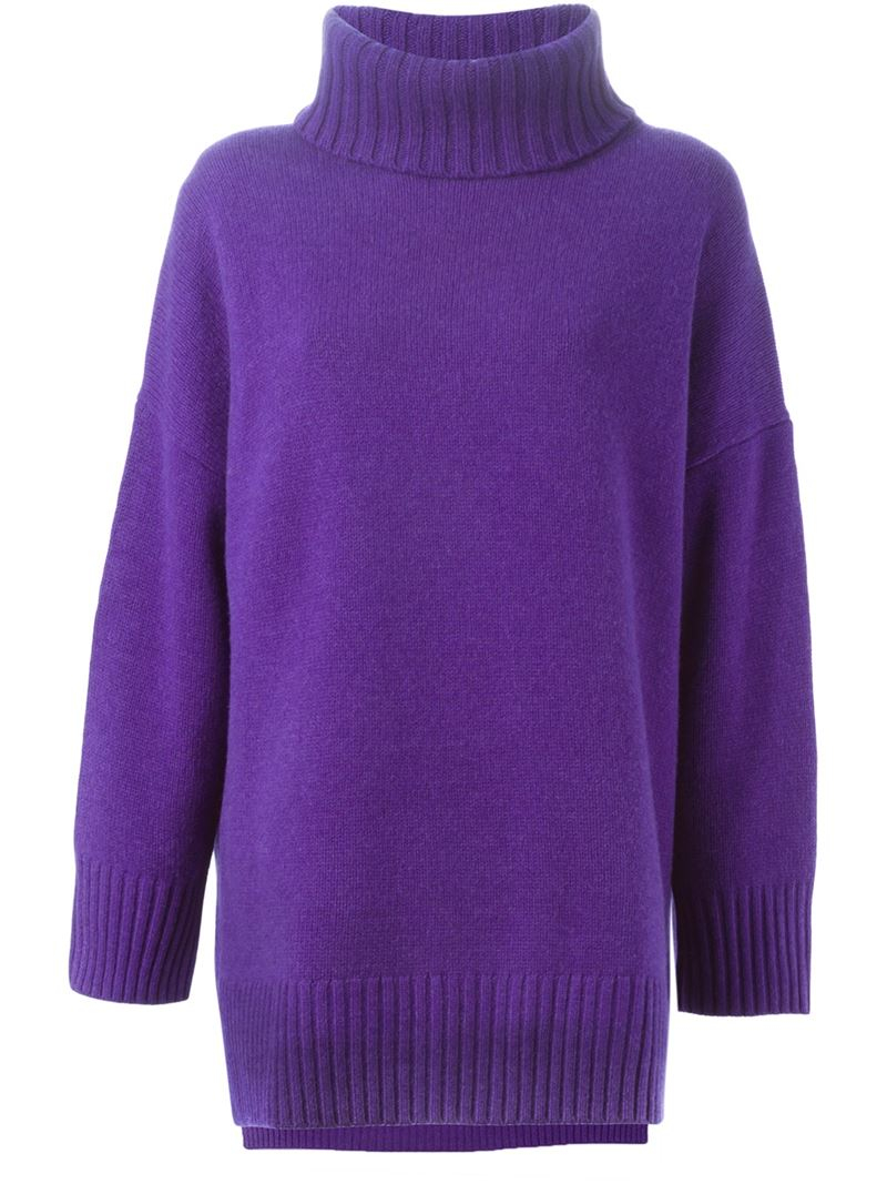 Lyst - Polo Ralph Lauren Roll Neck Sweater in Purple