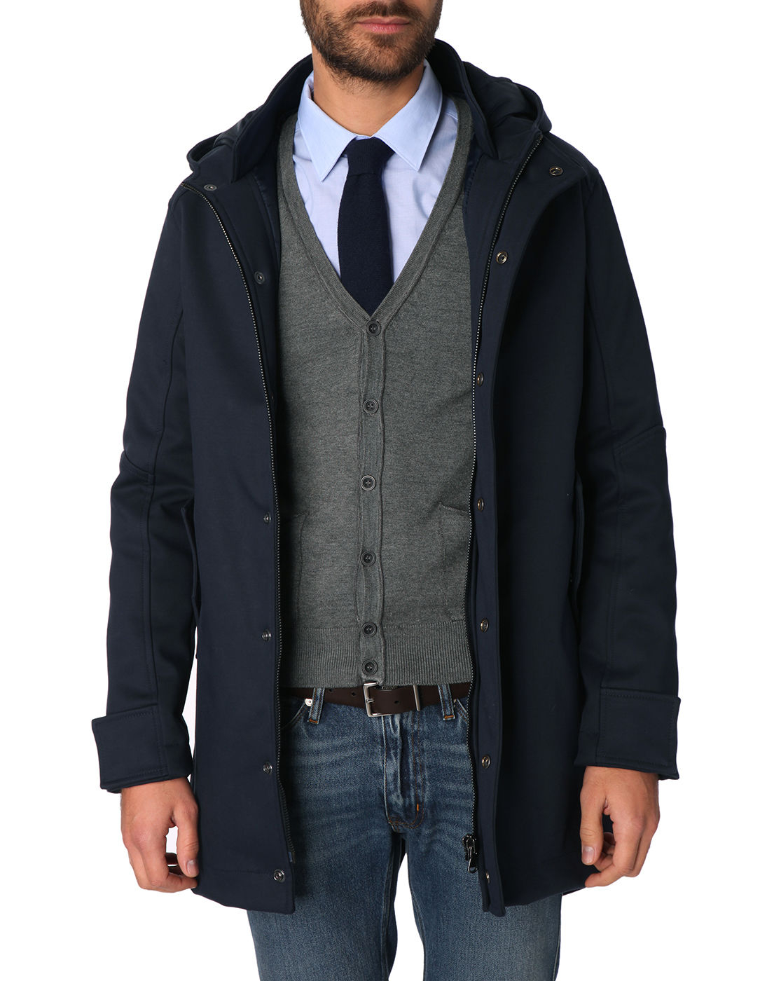 Menlook label Navy Logan Cotton Parka in Blue for Men (navy) | Lyst