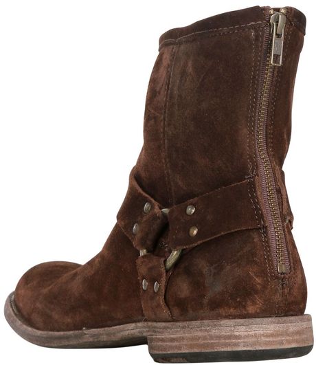 Frye 20Mm Harness Suede Ankle Boots in Brown | Lyst