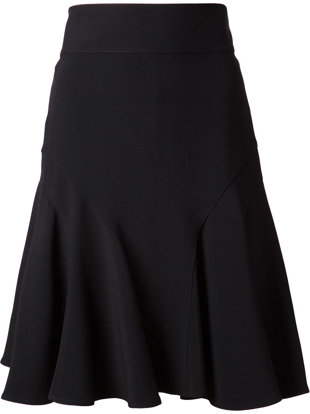 Givenchy A-Line Godet Skirt in Black | Lyst