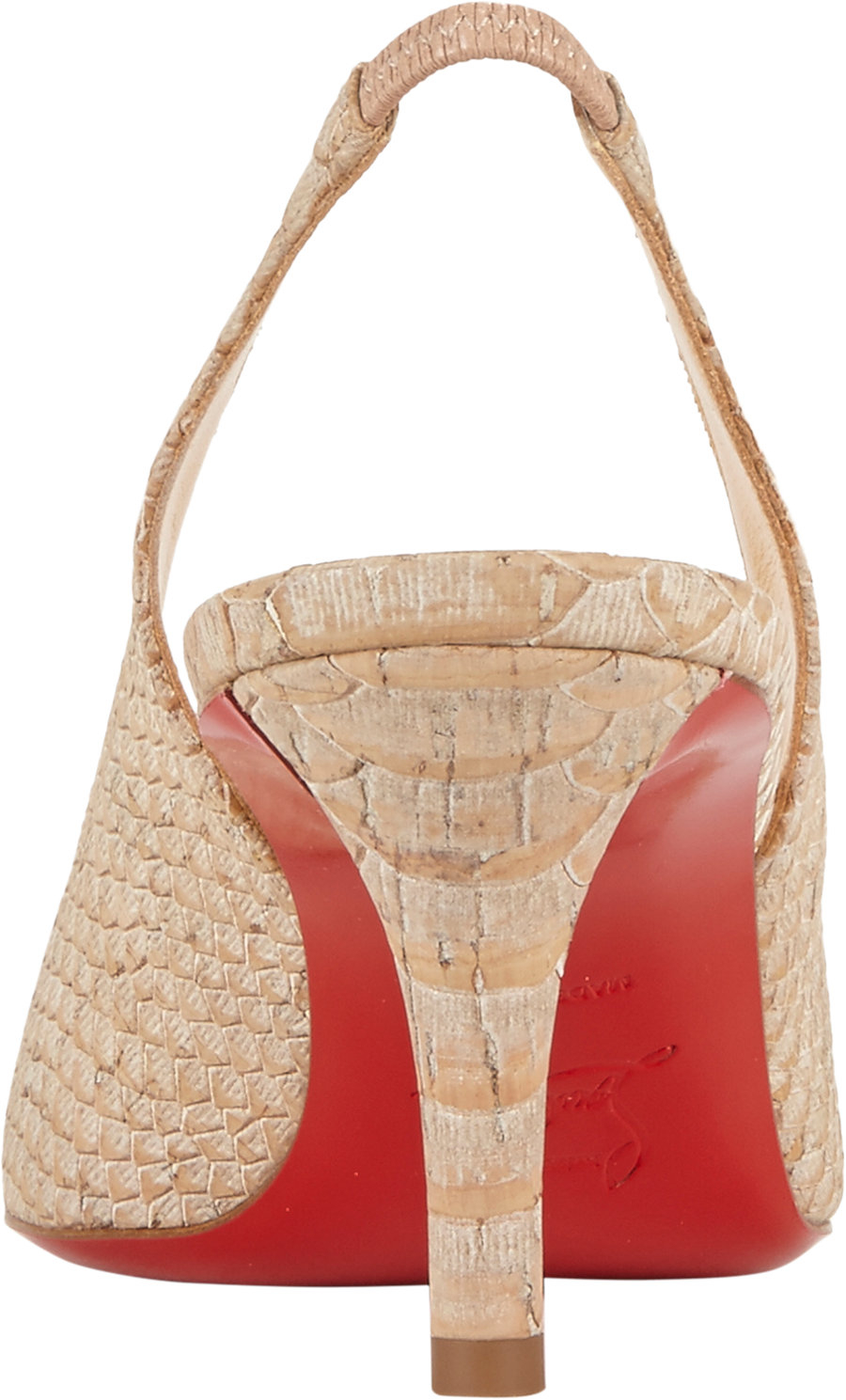 Christian louboutin Apostrophy Slingback Pumps in Beige (Nude) | Lyst