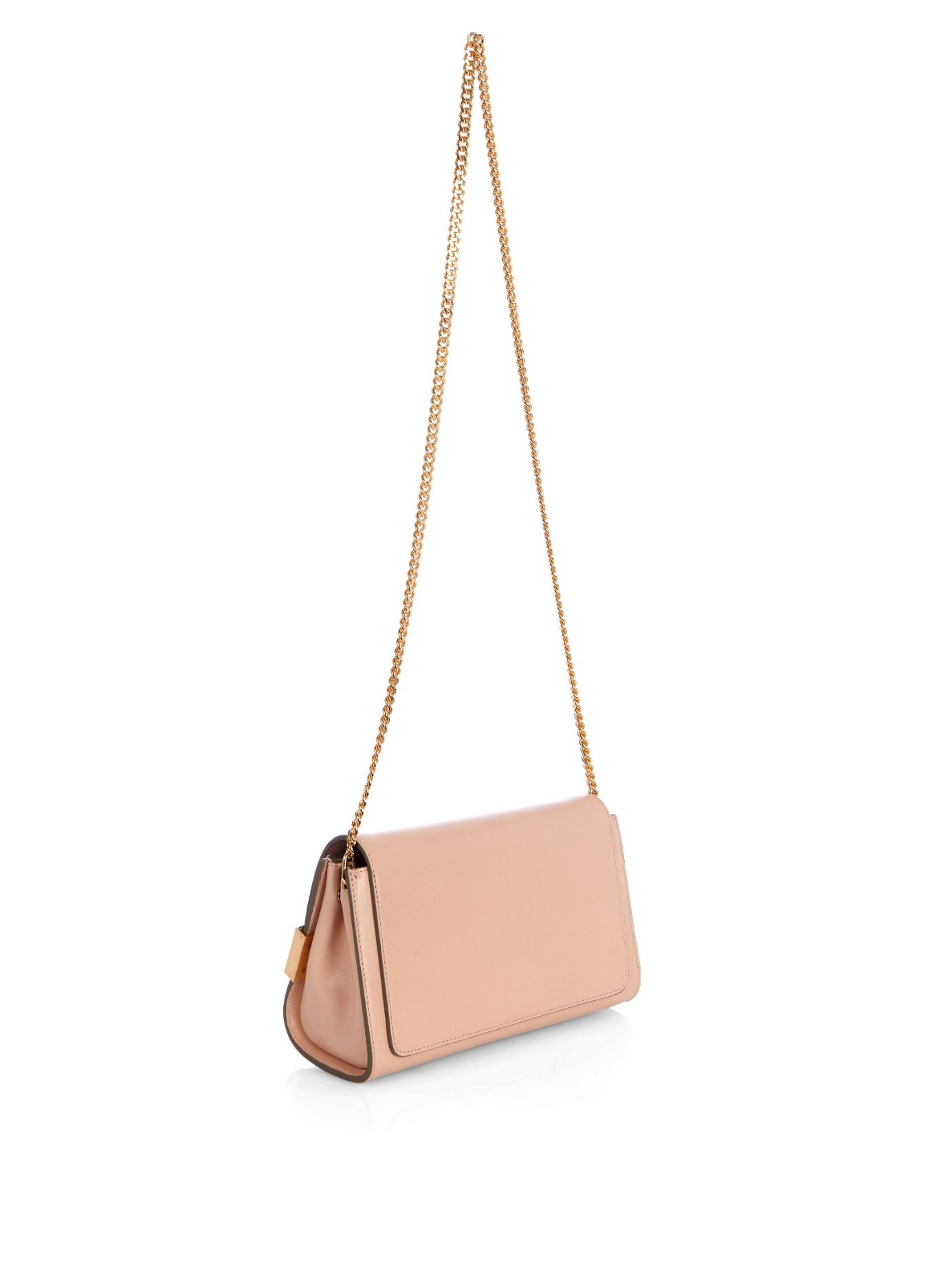 Chlo Elle Leather Clutch in Beige (NUDE) | Lyst