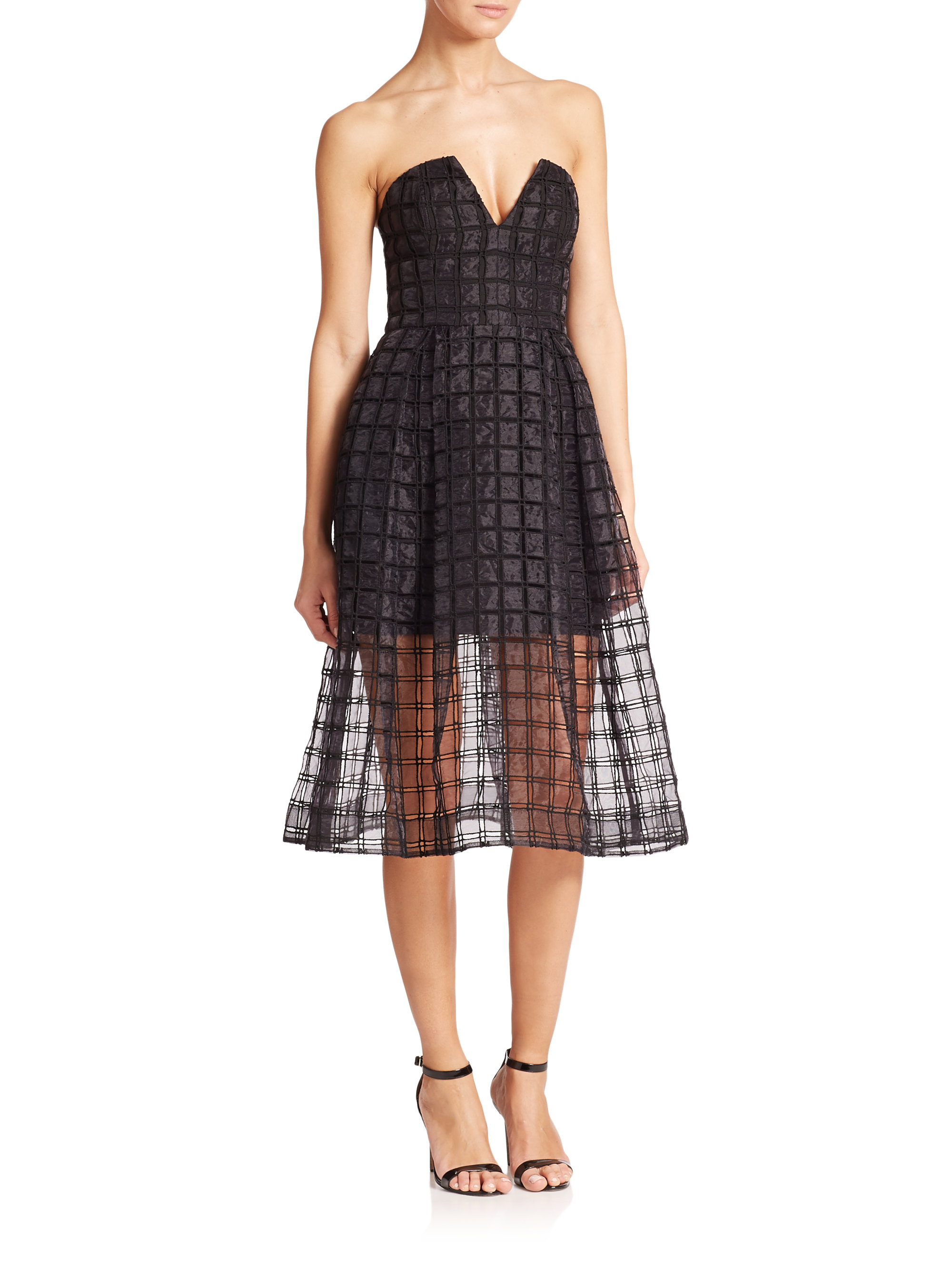 Strapless floral lace bustier dress Strapless floral lace bustier dress
