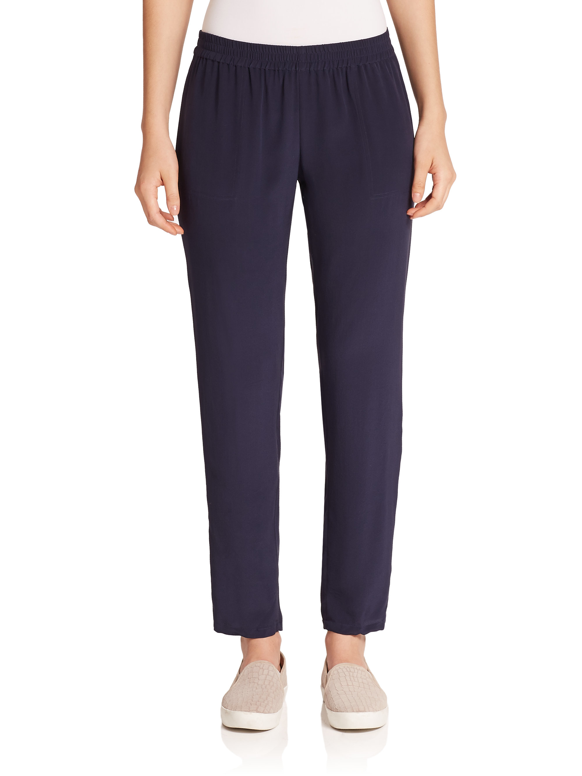 Joie Julietta Silk Pants in Blue | Lyst