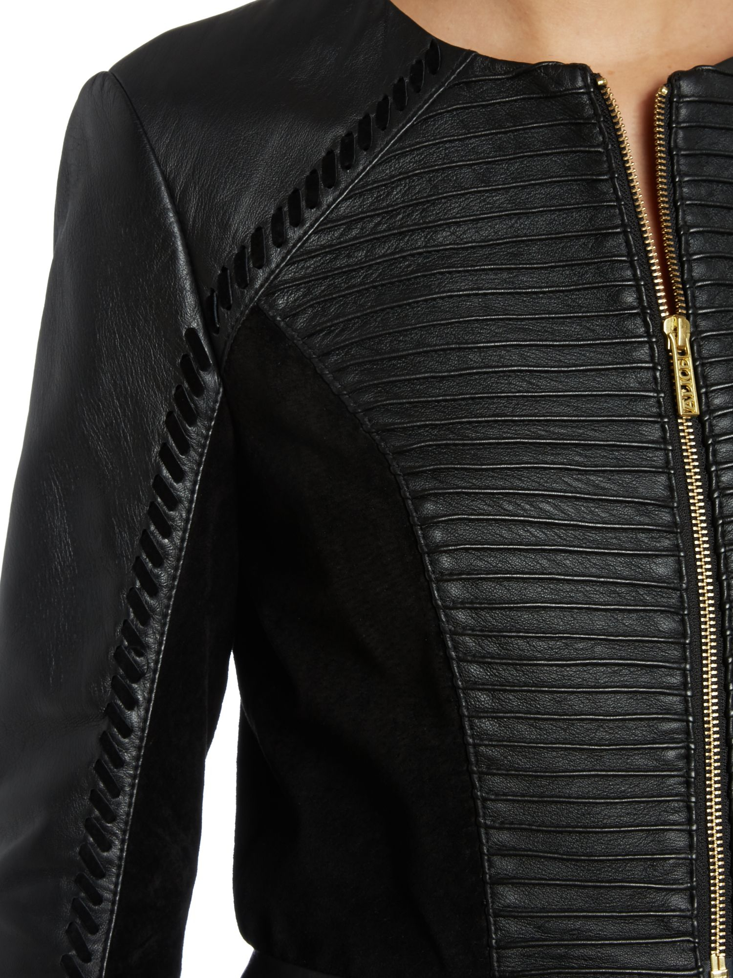 Alice By Temperley Giovanni Collarless Leather Jacket In Black Lyst Gallery