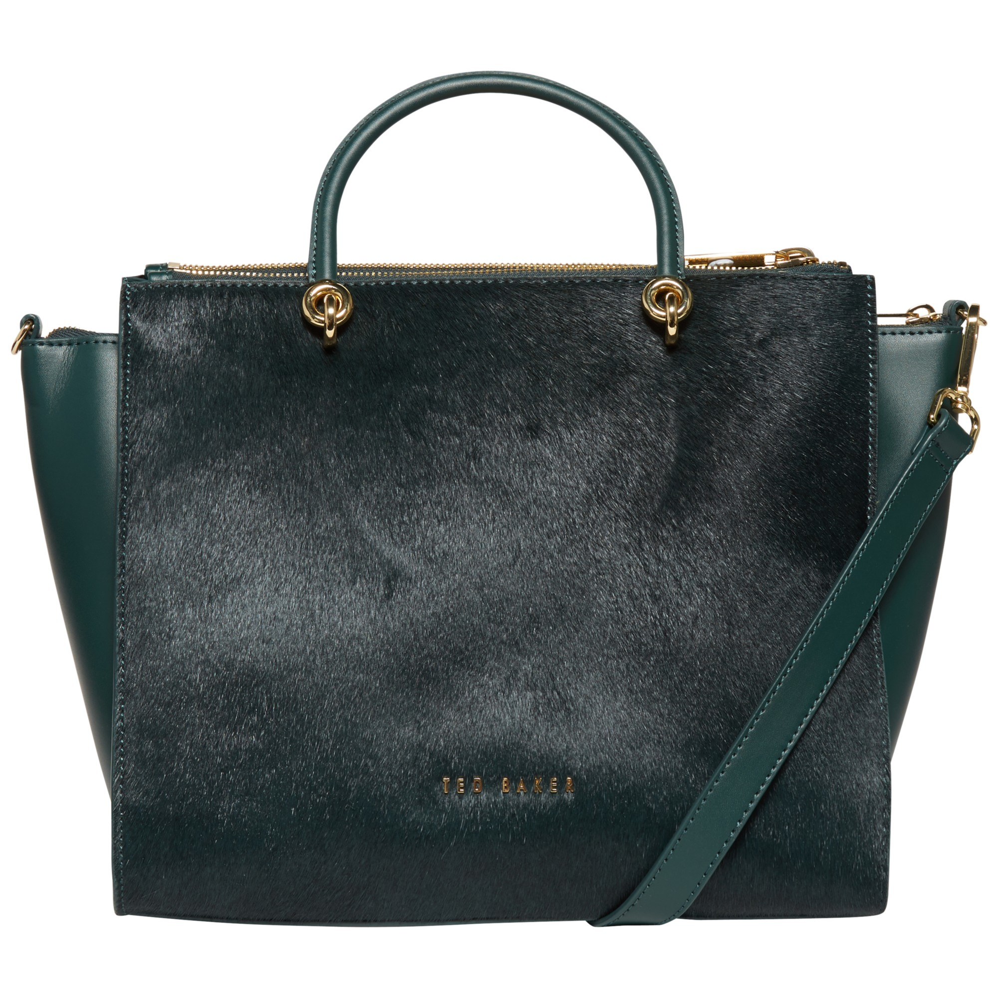 Ted baker Louisa Large Leather Cross Body Tote Bag in Green (Dark Green ...