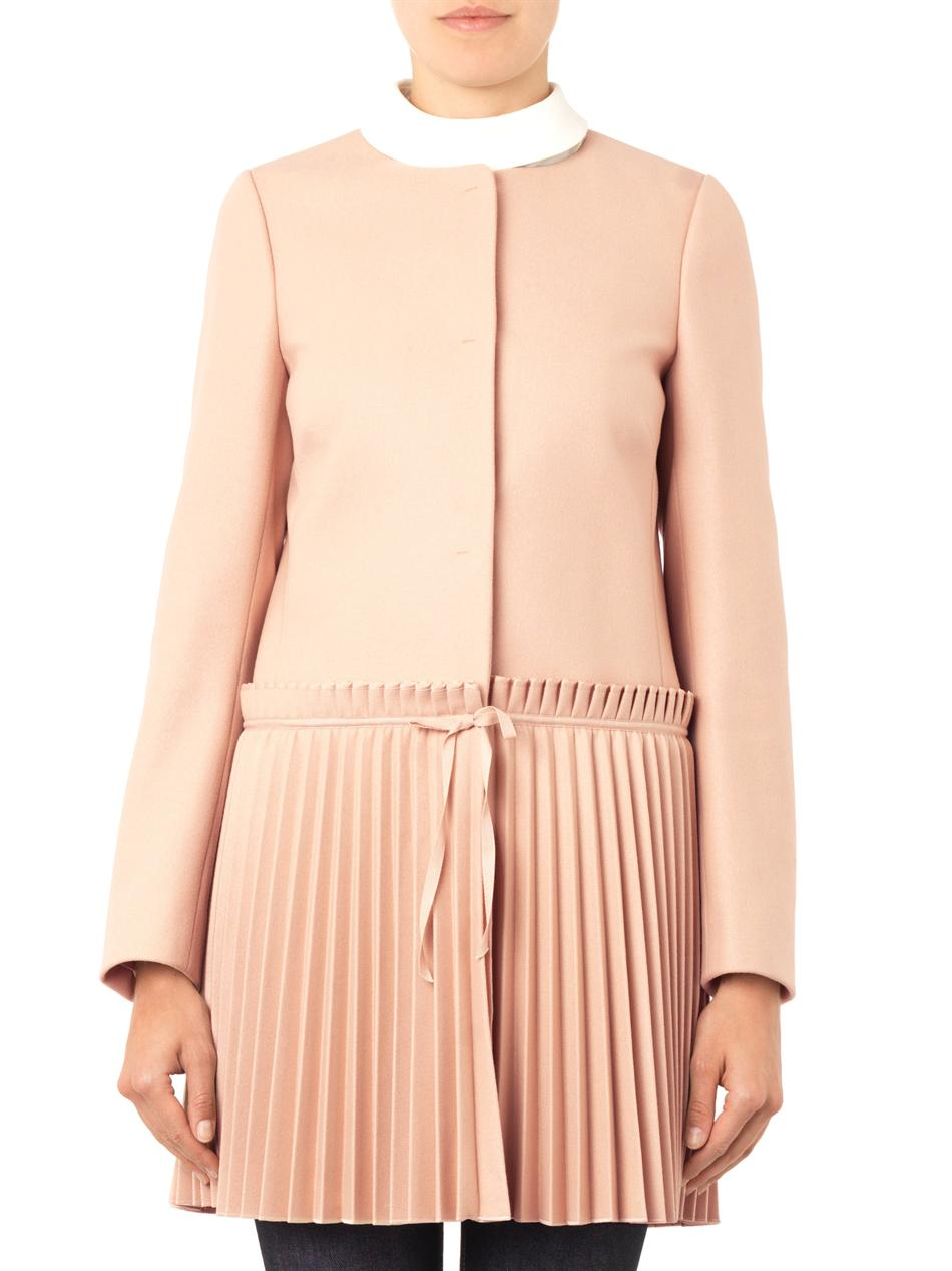 Lyst Red Valentino Pleatedskirt Coat in Pink