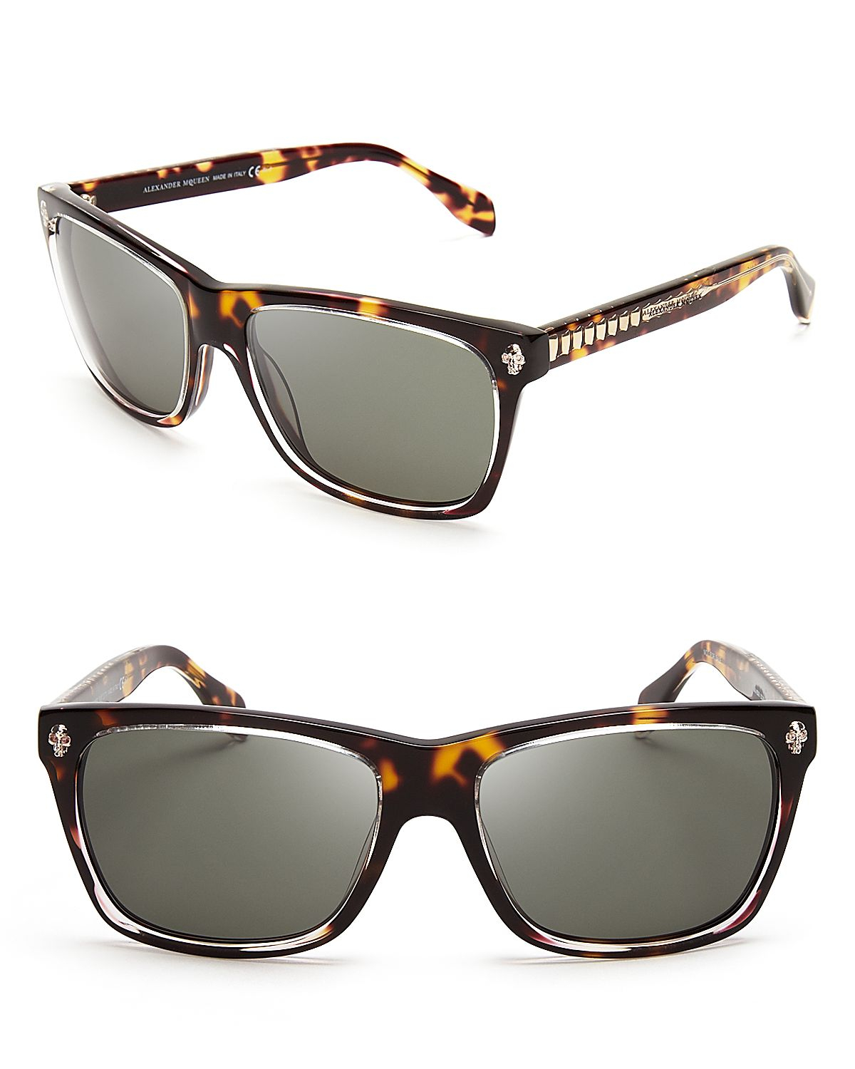 Alexander mcqueen Wayfarer Sunglasses in Brown | Lyst