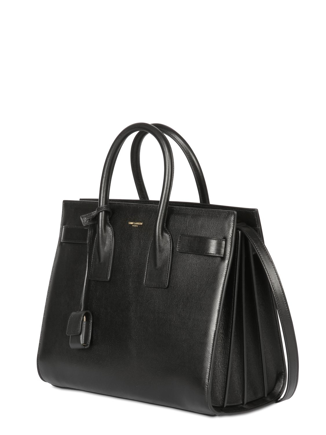 classic small sac de jour bag in black suede and leather