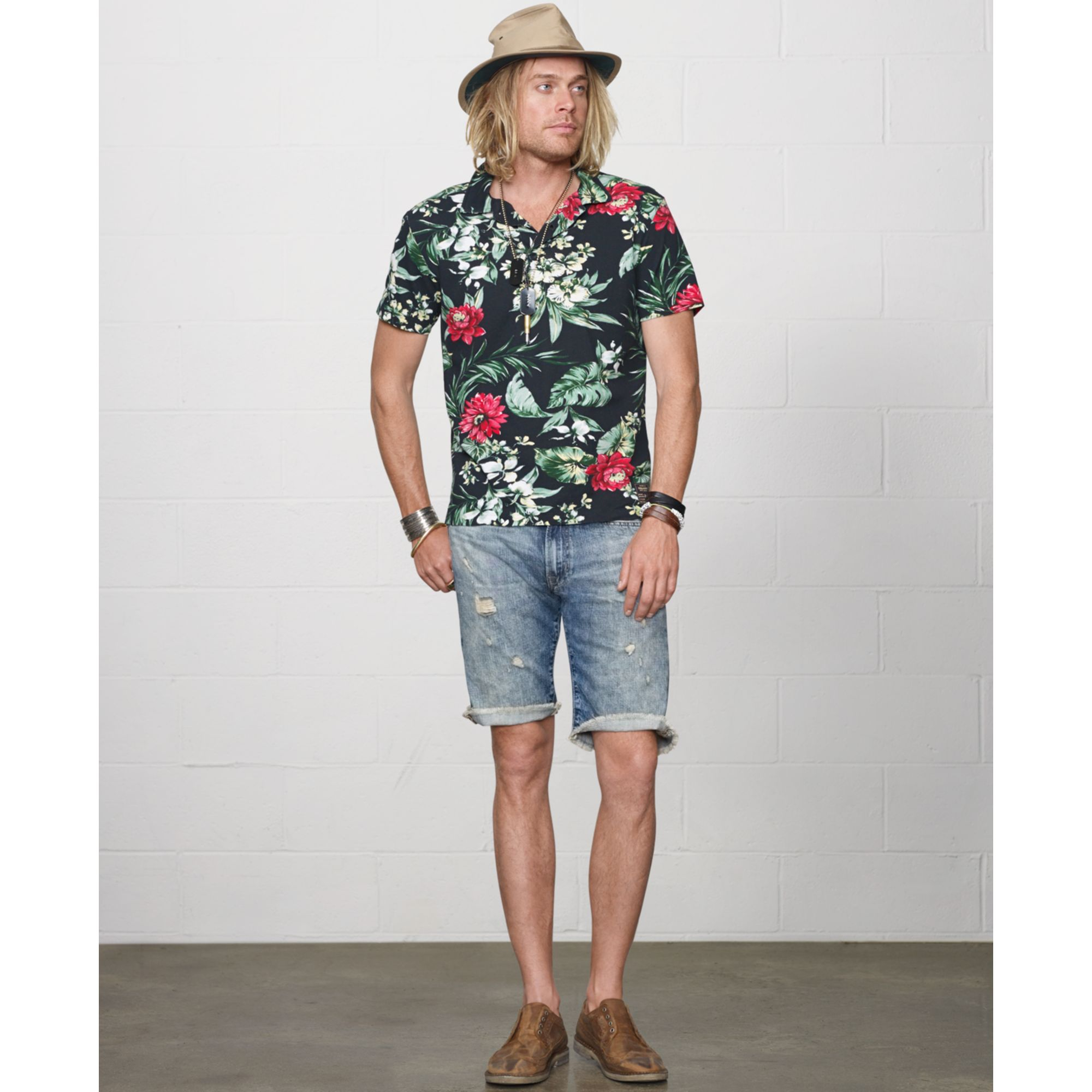 floral polo mens fashion